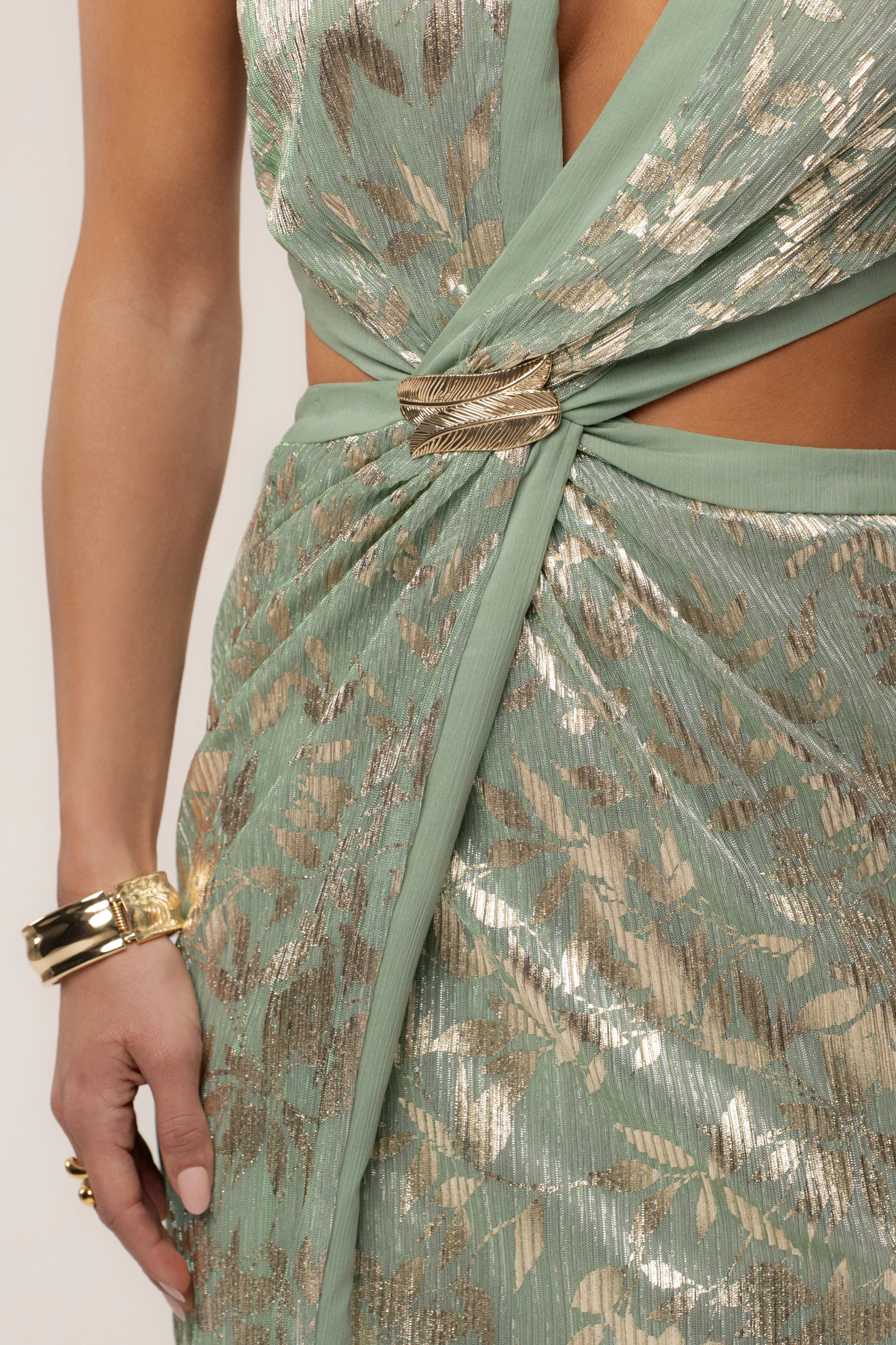 Sage One Shoulder Keyhole Dress - Image 15