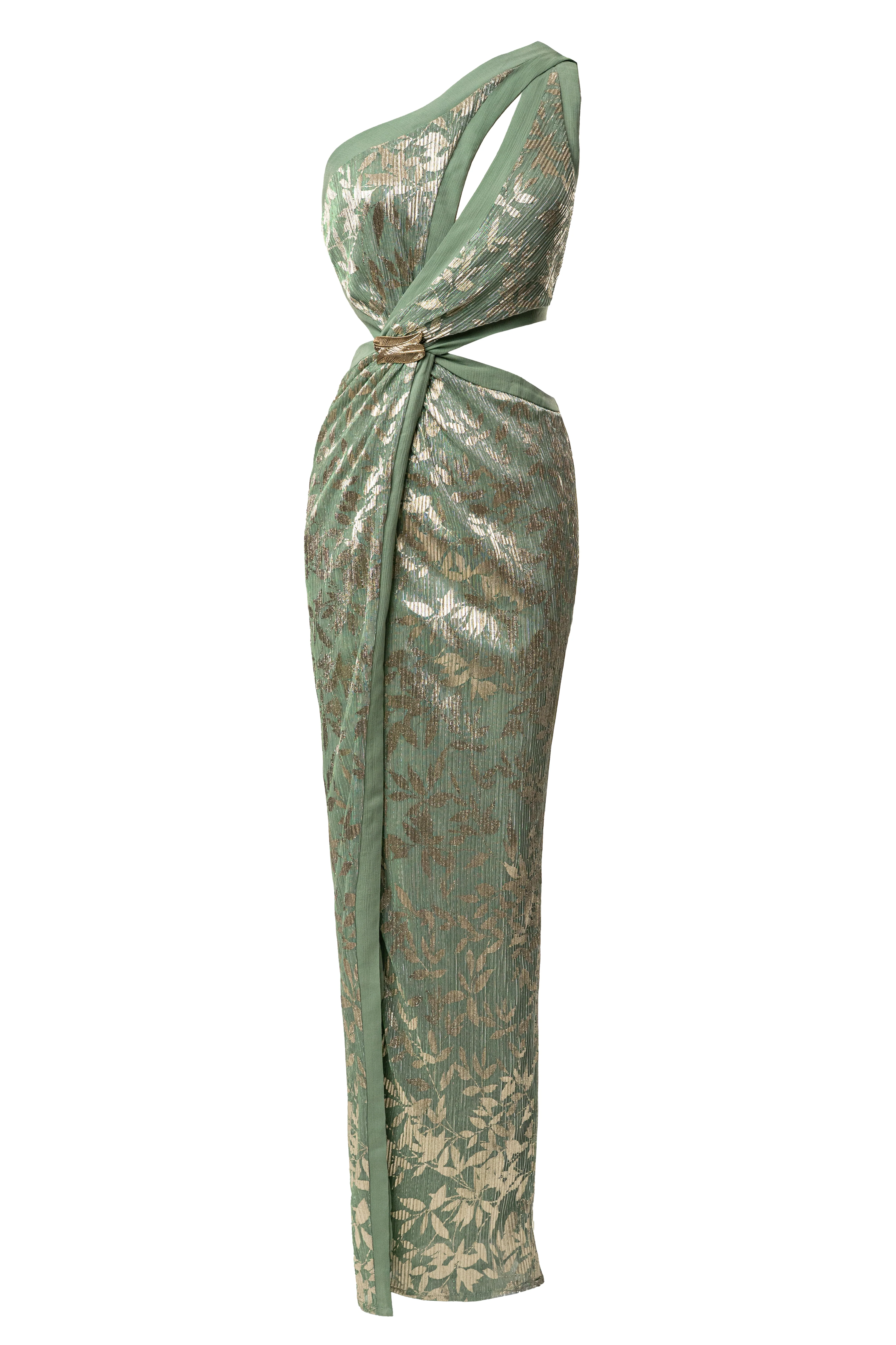 Sage One Shoulder Keyhole Dress - Image 3