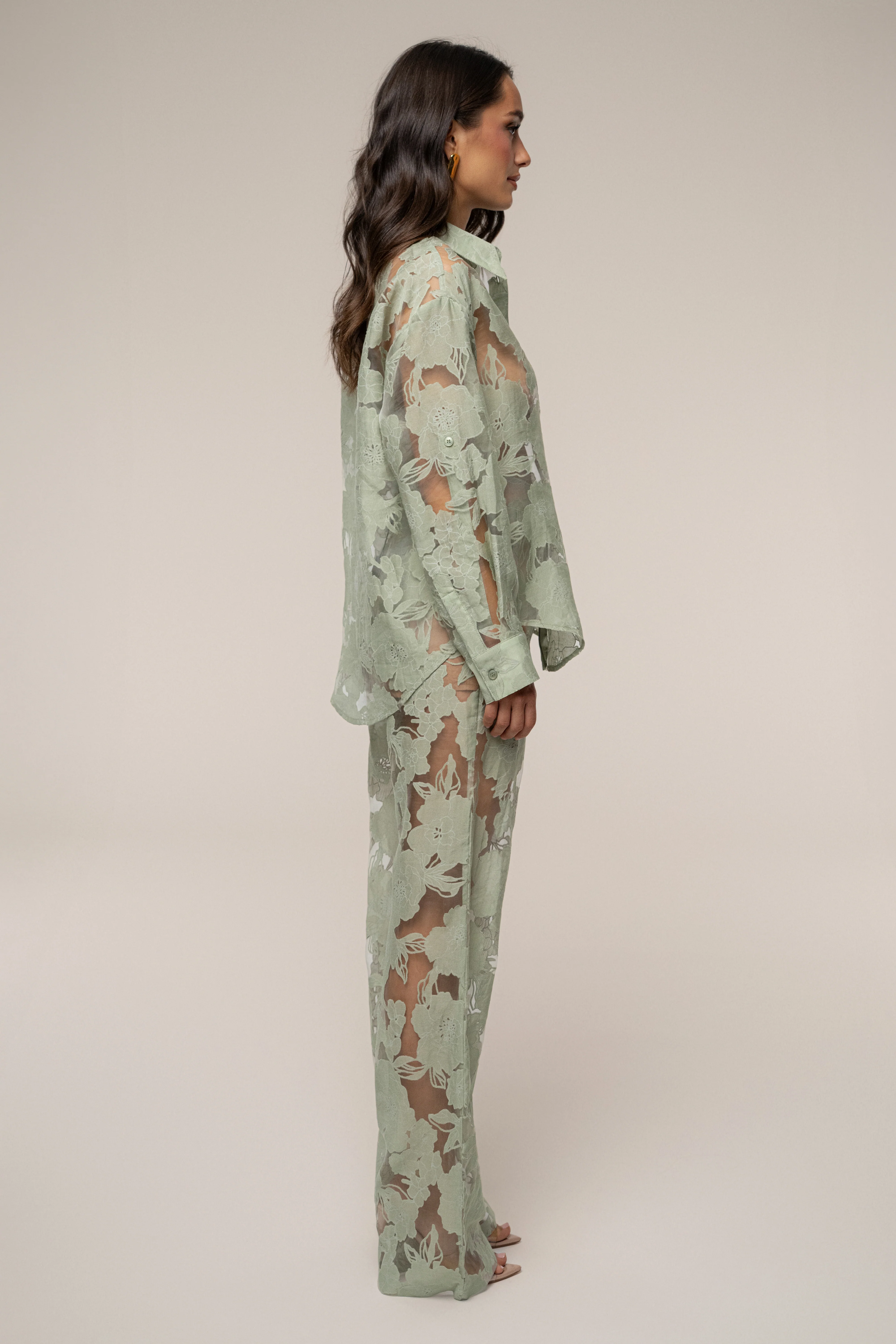 PRE-ORDER Sage Organza Floral Blouse - Image 8