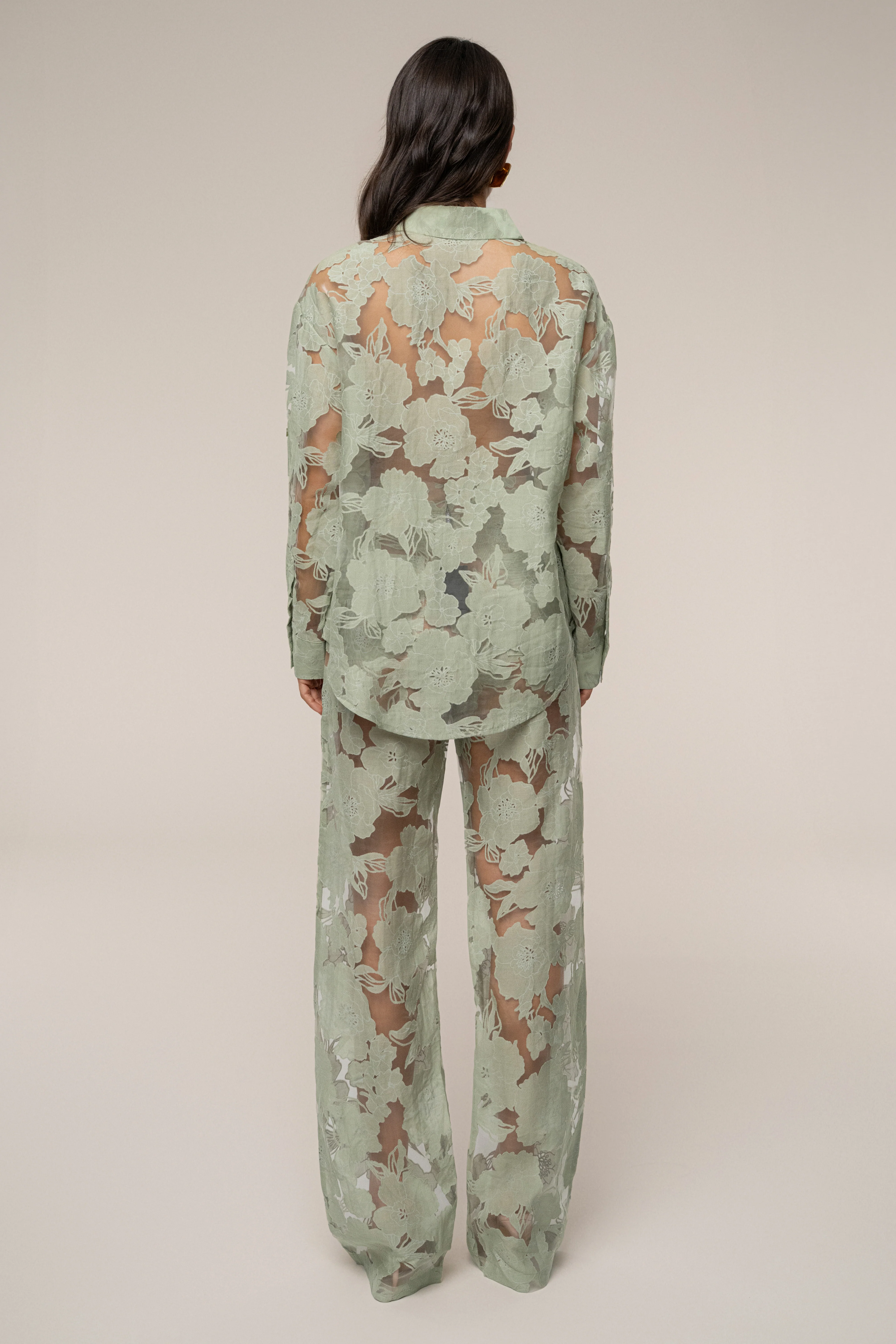 PRE-ORDER Sage Organza Floral Pant - Image 6