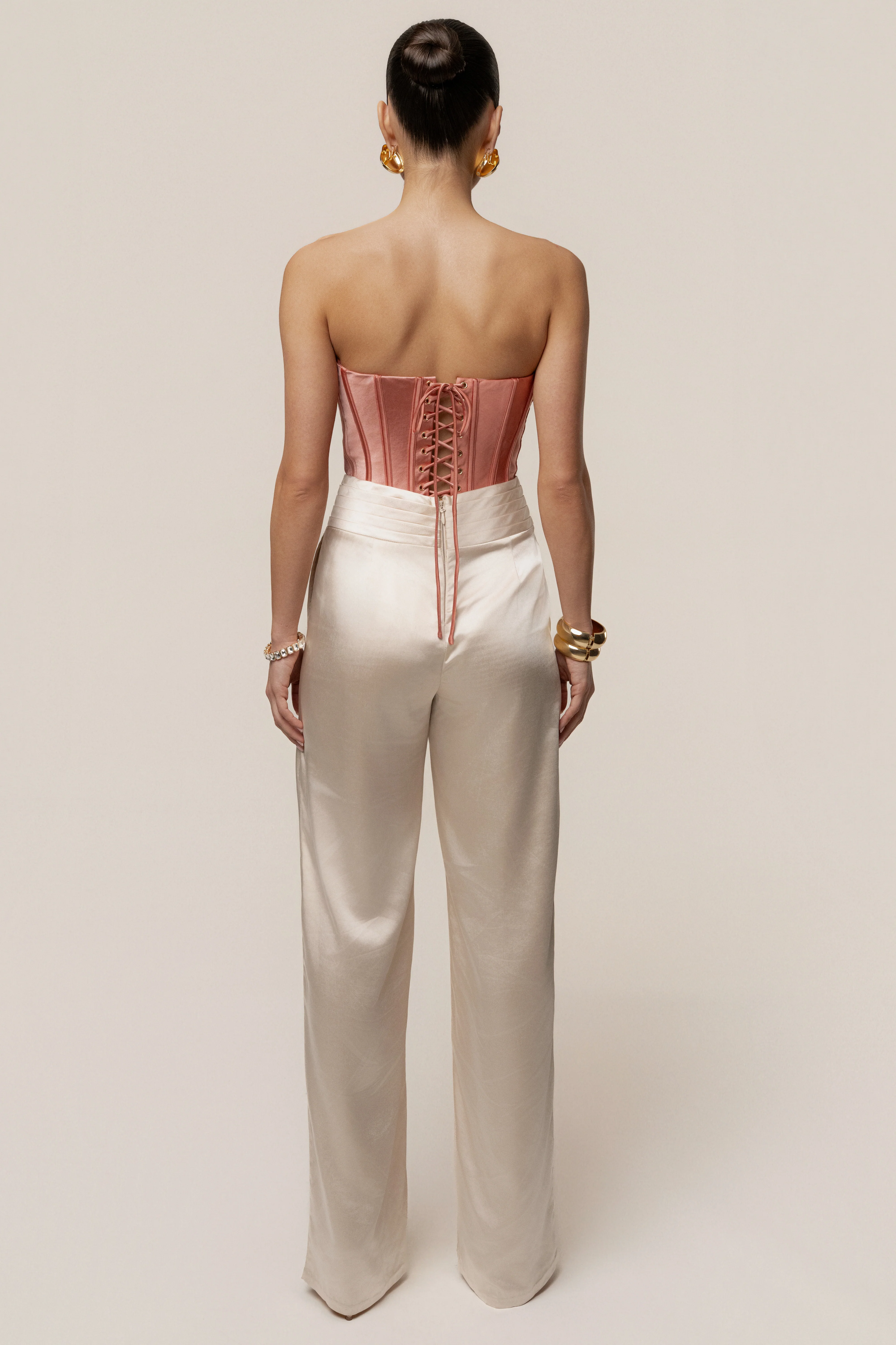 Salmon Adore Me Satin Corset - Image 5