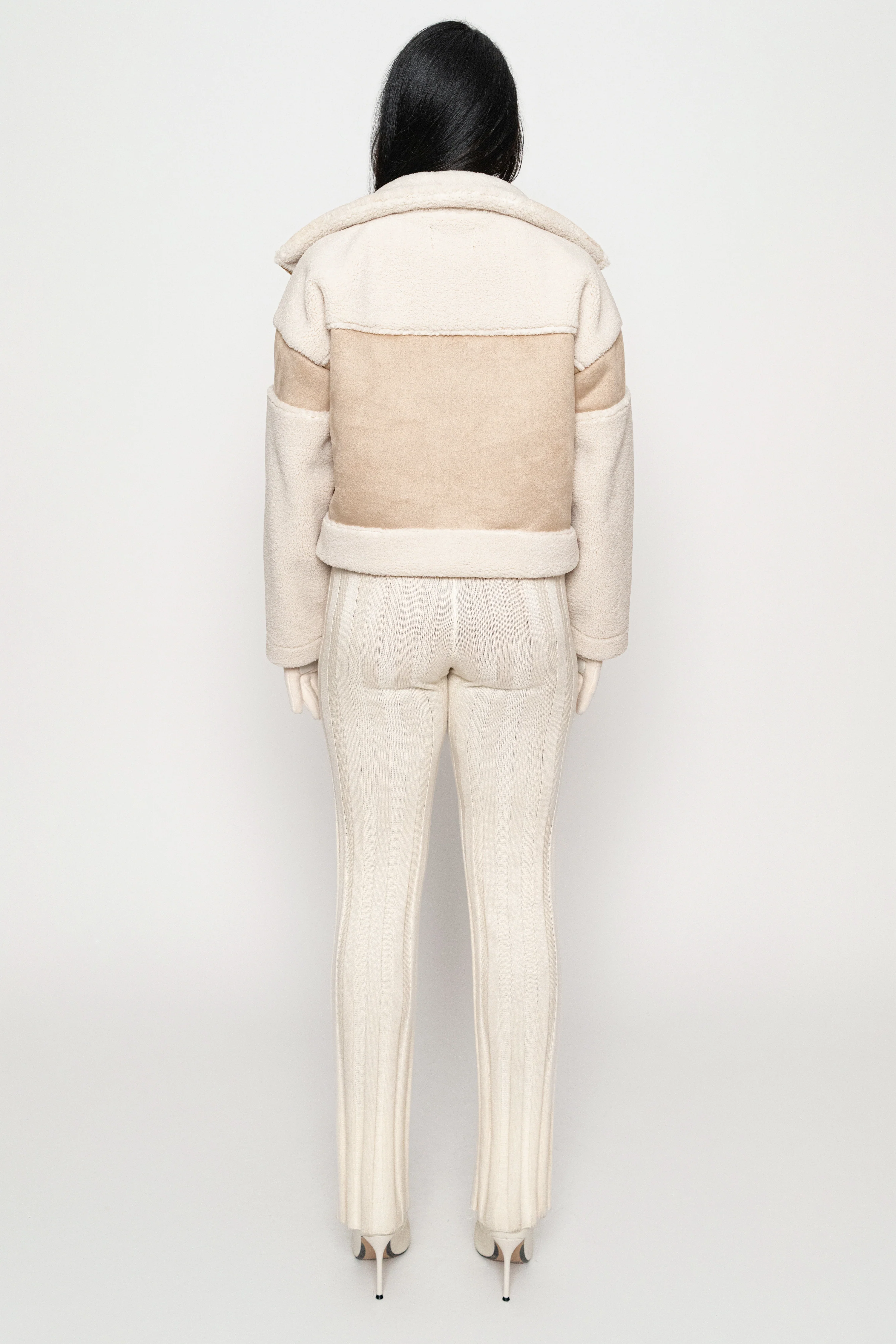 Sand Suede And Sherpa Jacket - Image 17