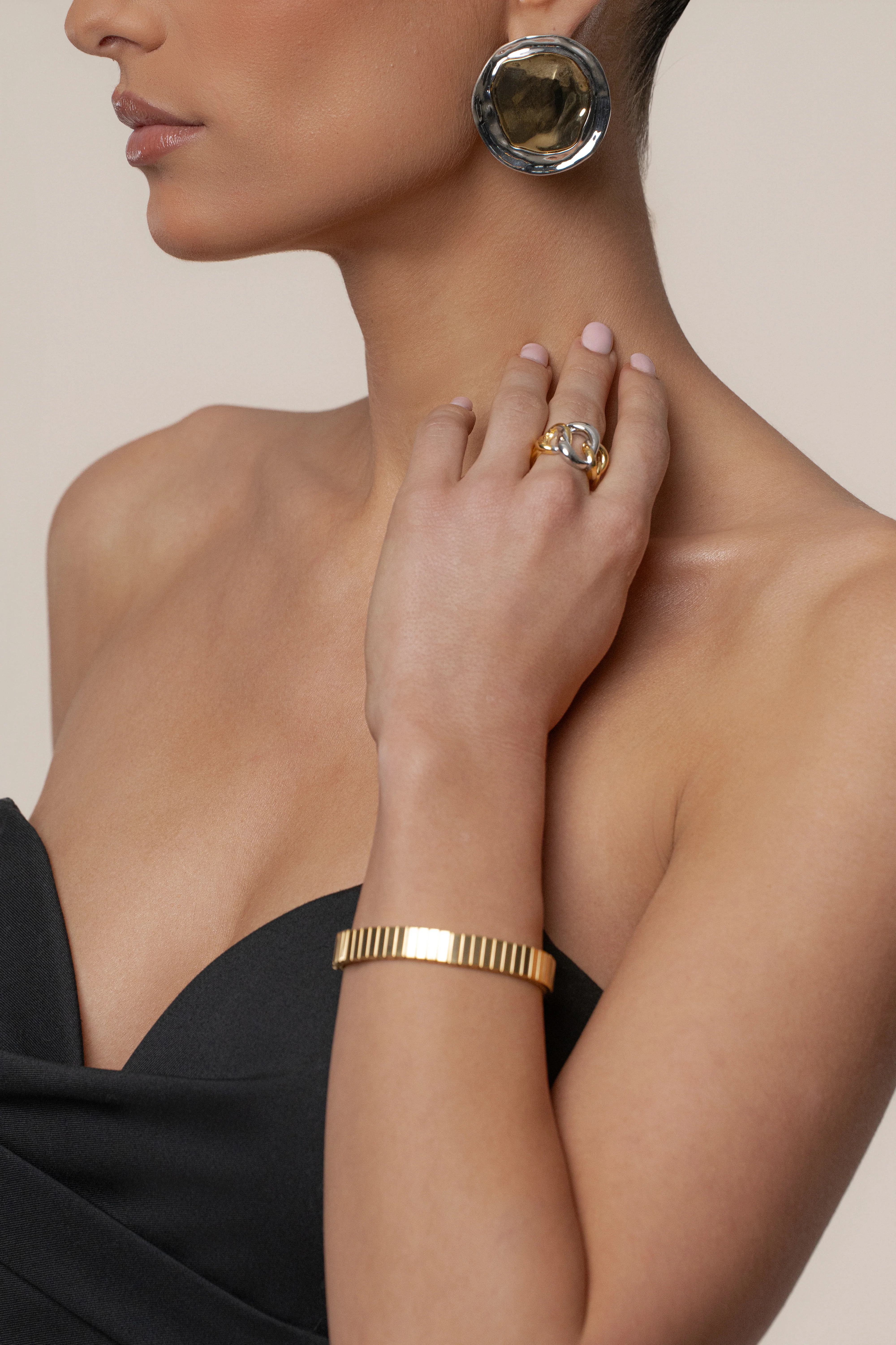 Silver/Gold Jae Open Band Ring - Image 4