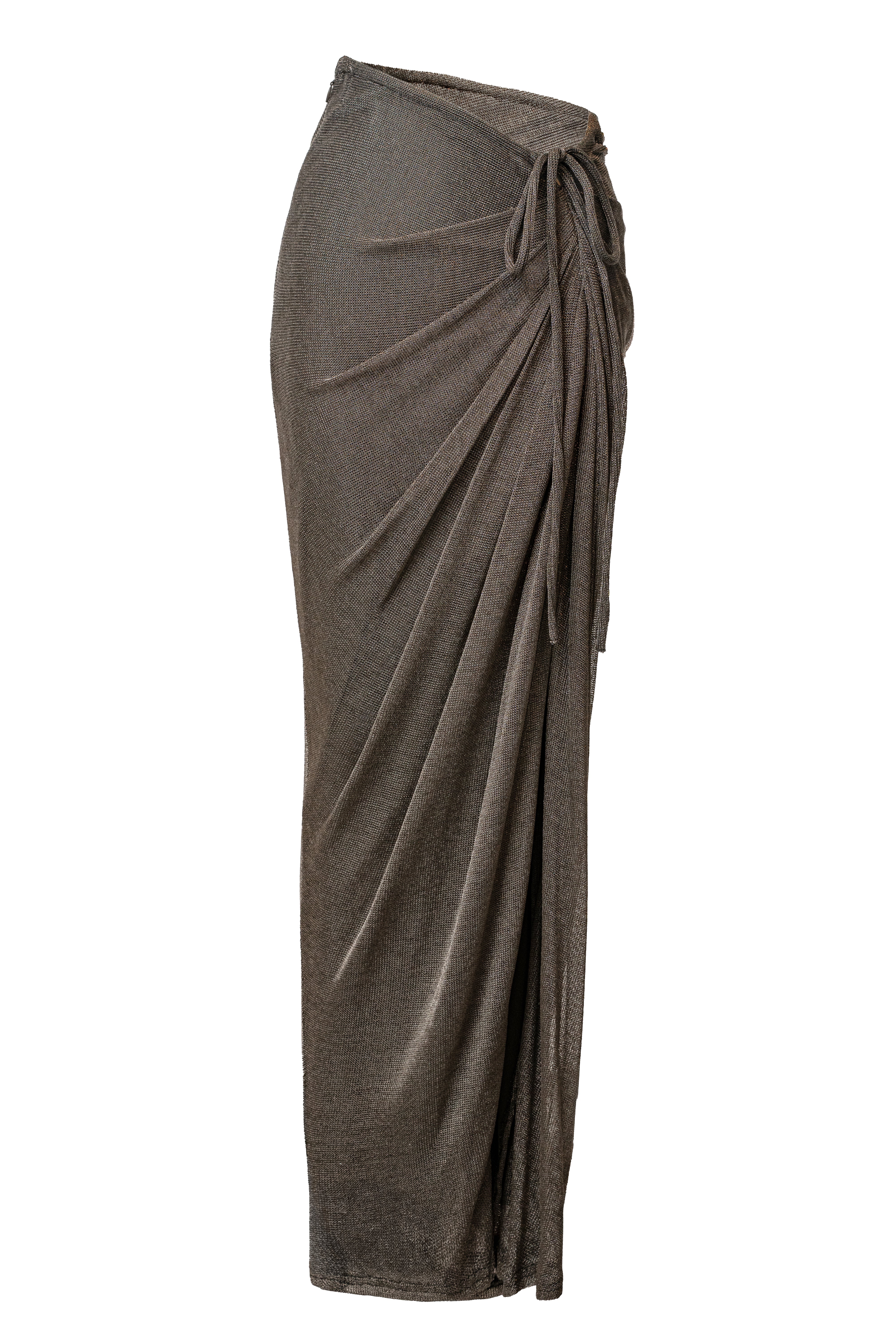Silver Noelia Metallic Slit Skirt - Image 4