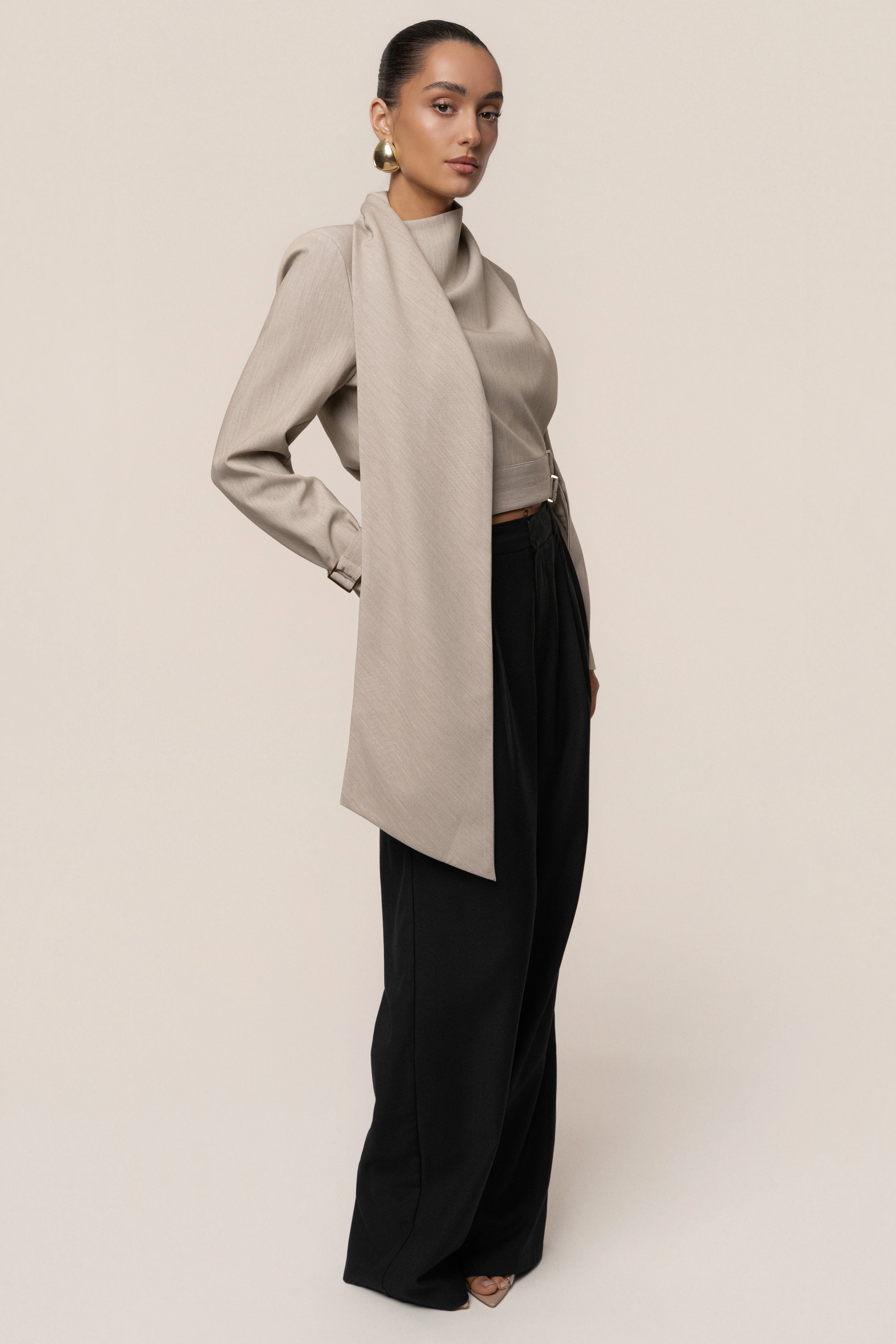 Stone Aligned Scarf Top - Image 12
