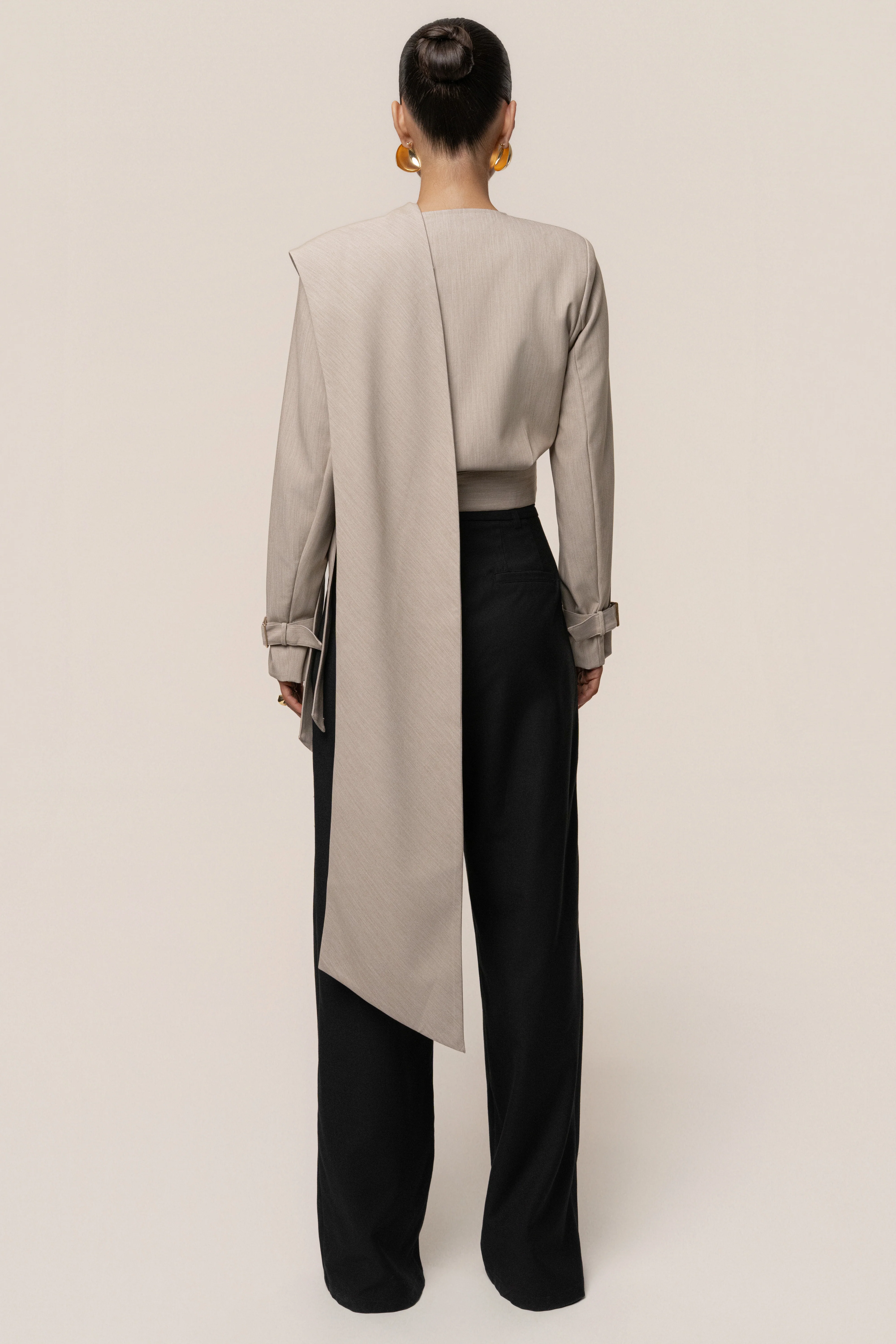 Stone Aligned Scarf Top - Image 15
