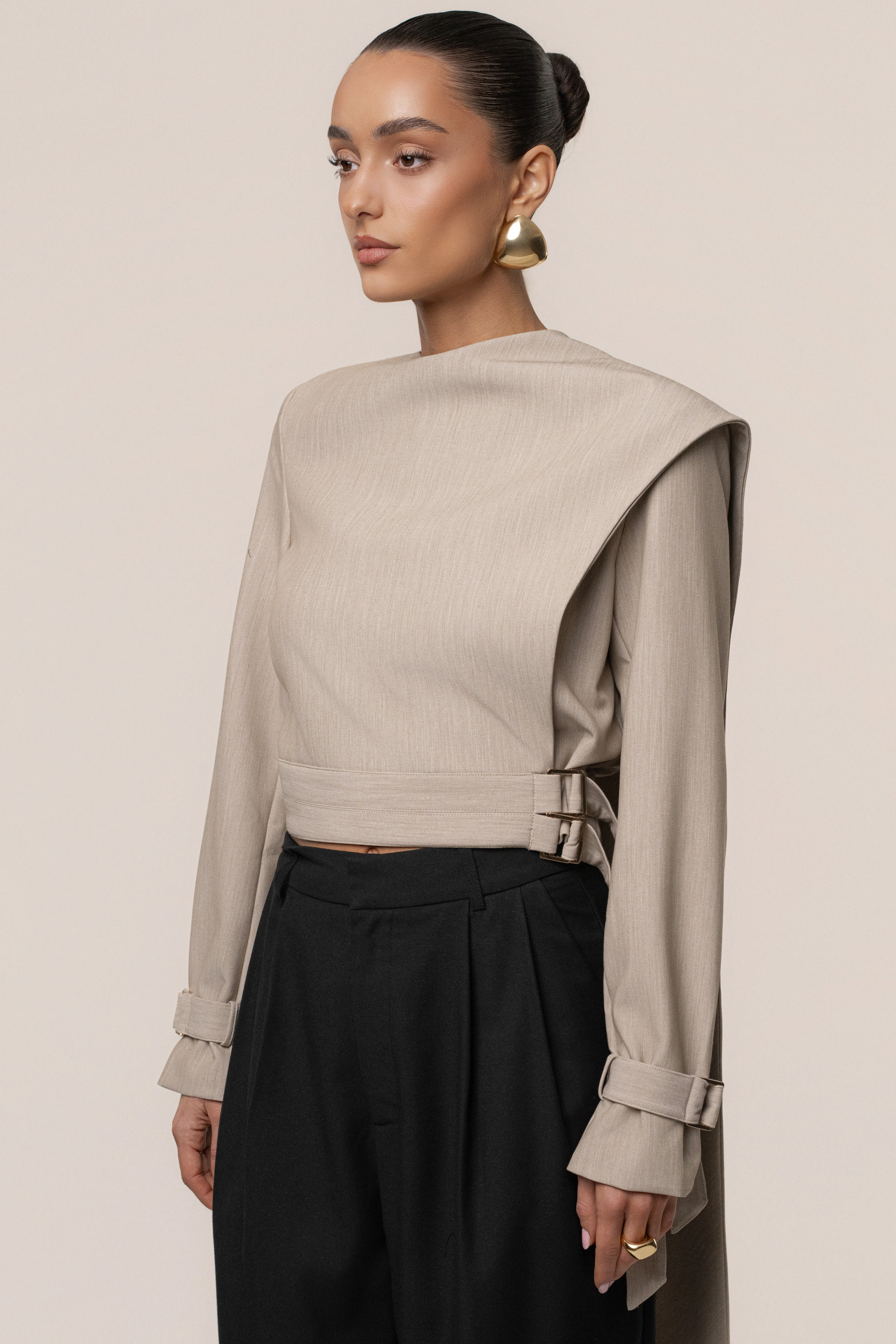 Stone Aligned Scarf Top - Image 2