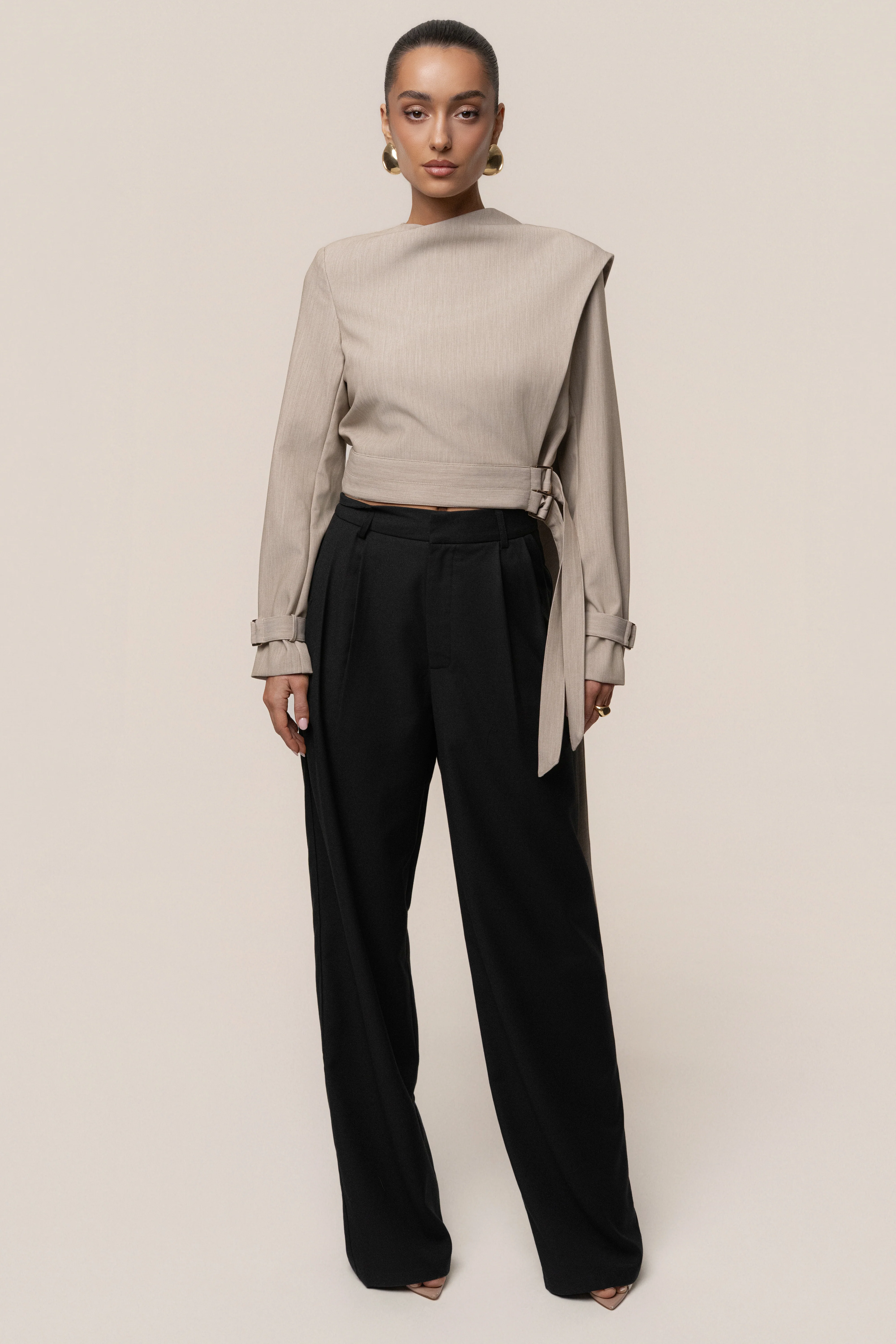Stone Aligned Scarf Top - Image 4