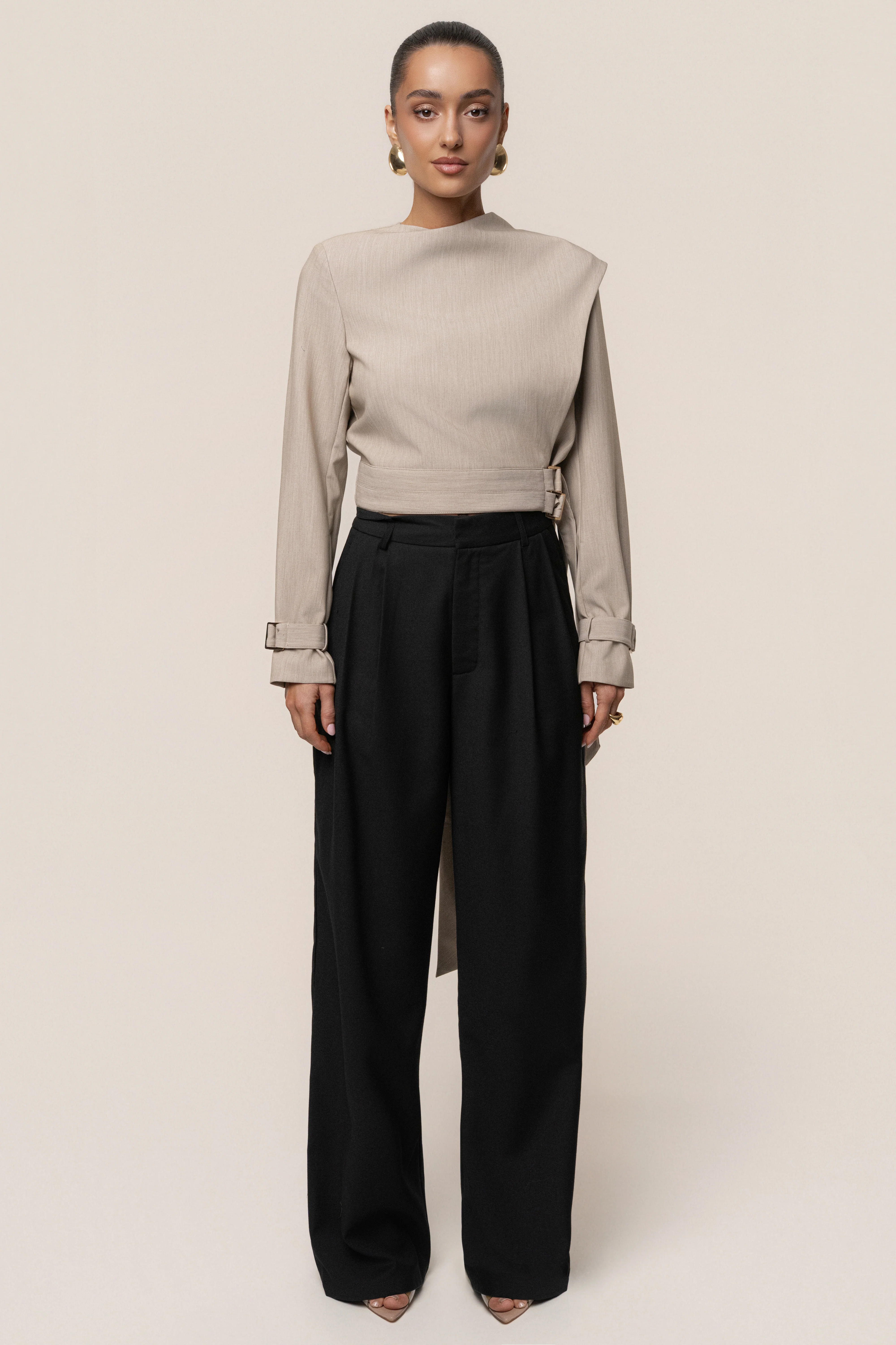 Stone Aligned Scarf Top - Image 9