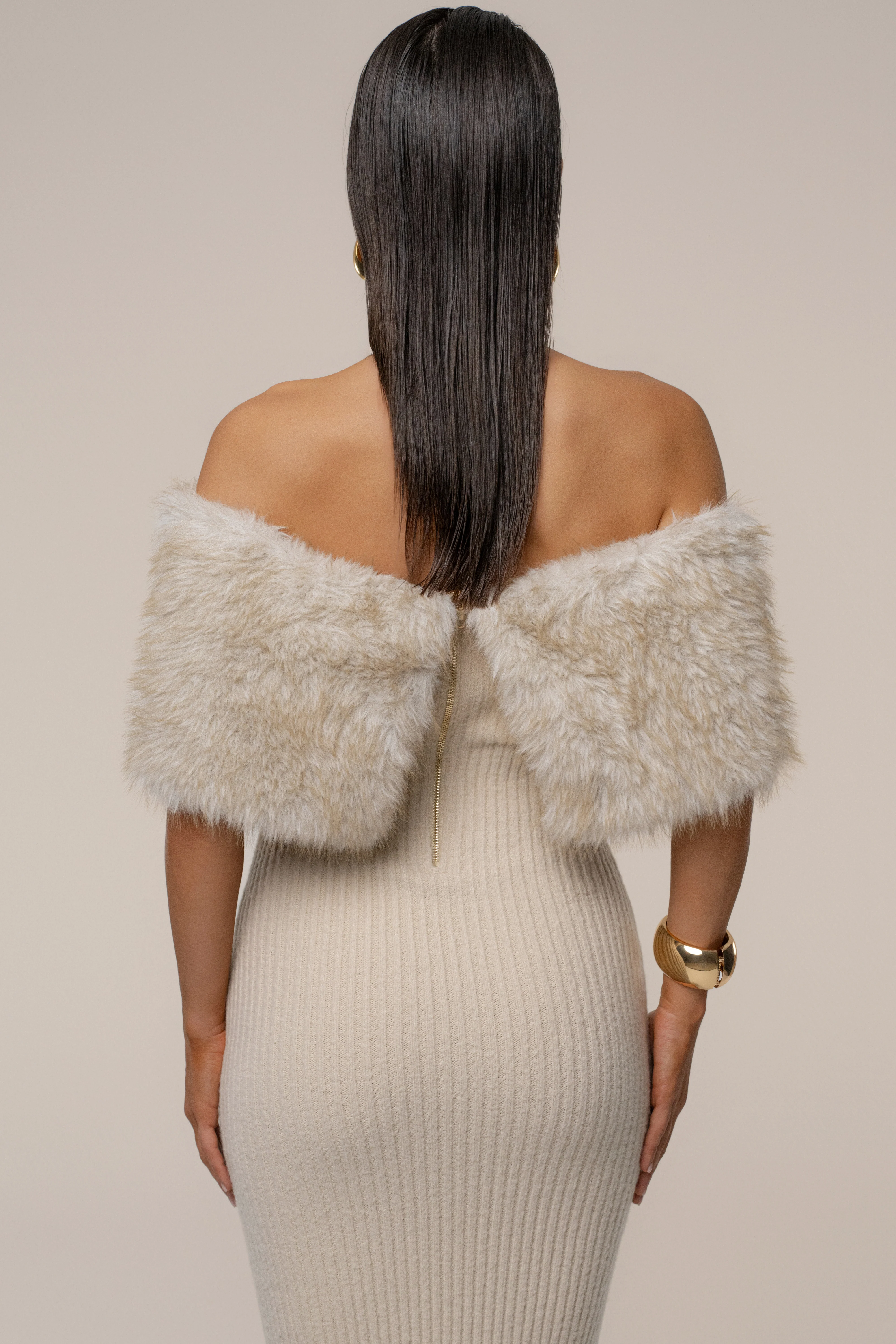 Stone Aspen Hour Faux Fur Dress - Image 15