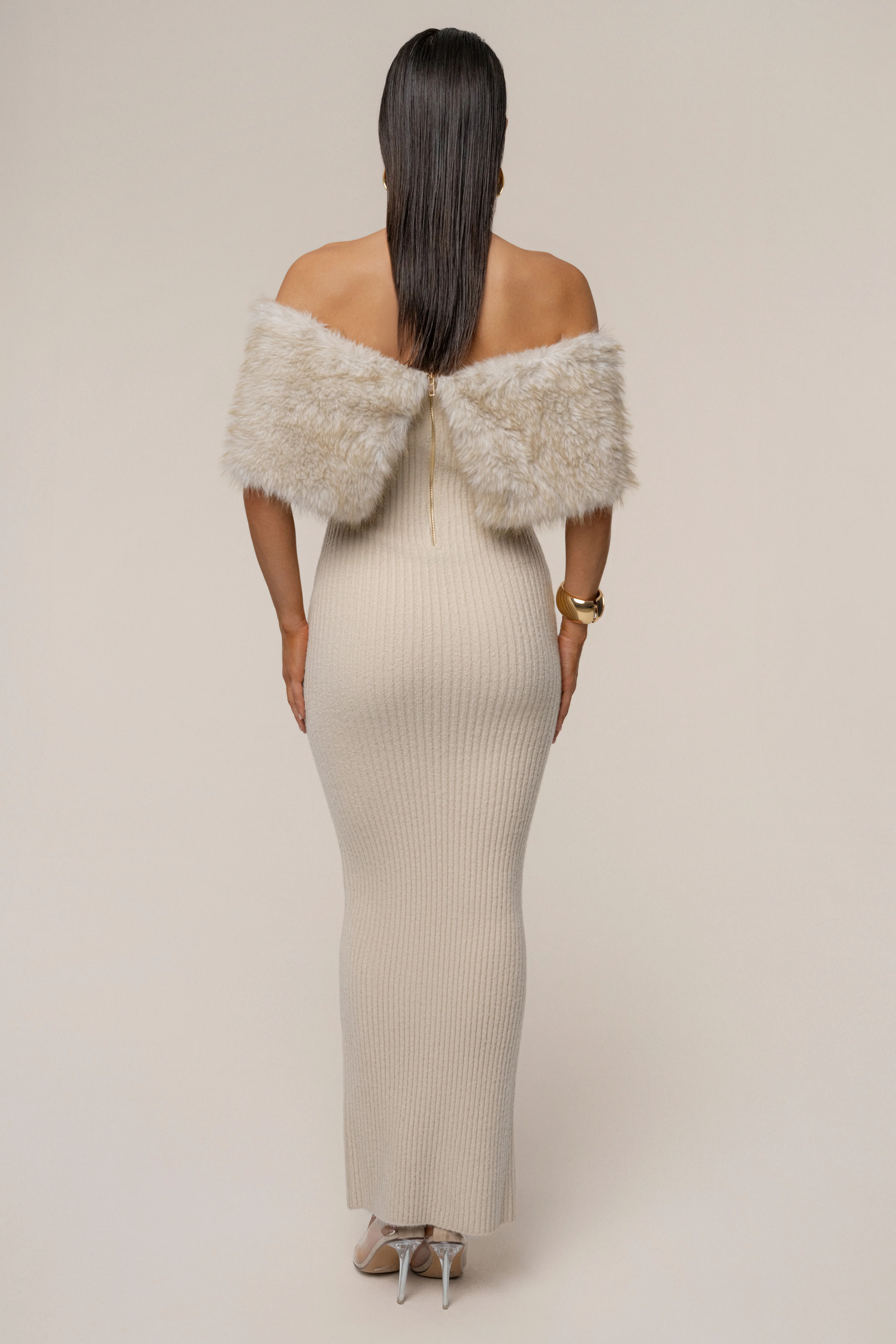 Stone Aspen Hour Faux Fur Dress - Image 3