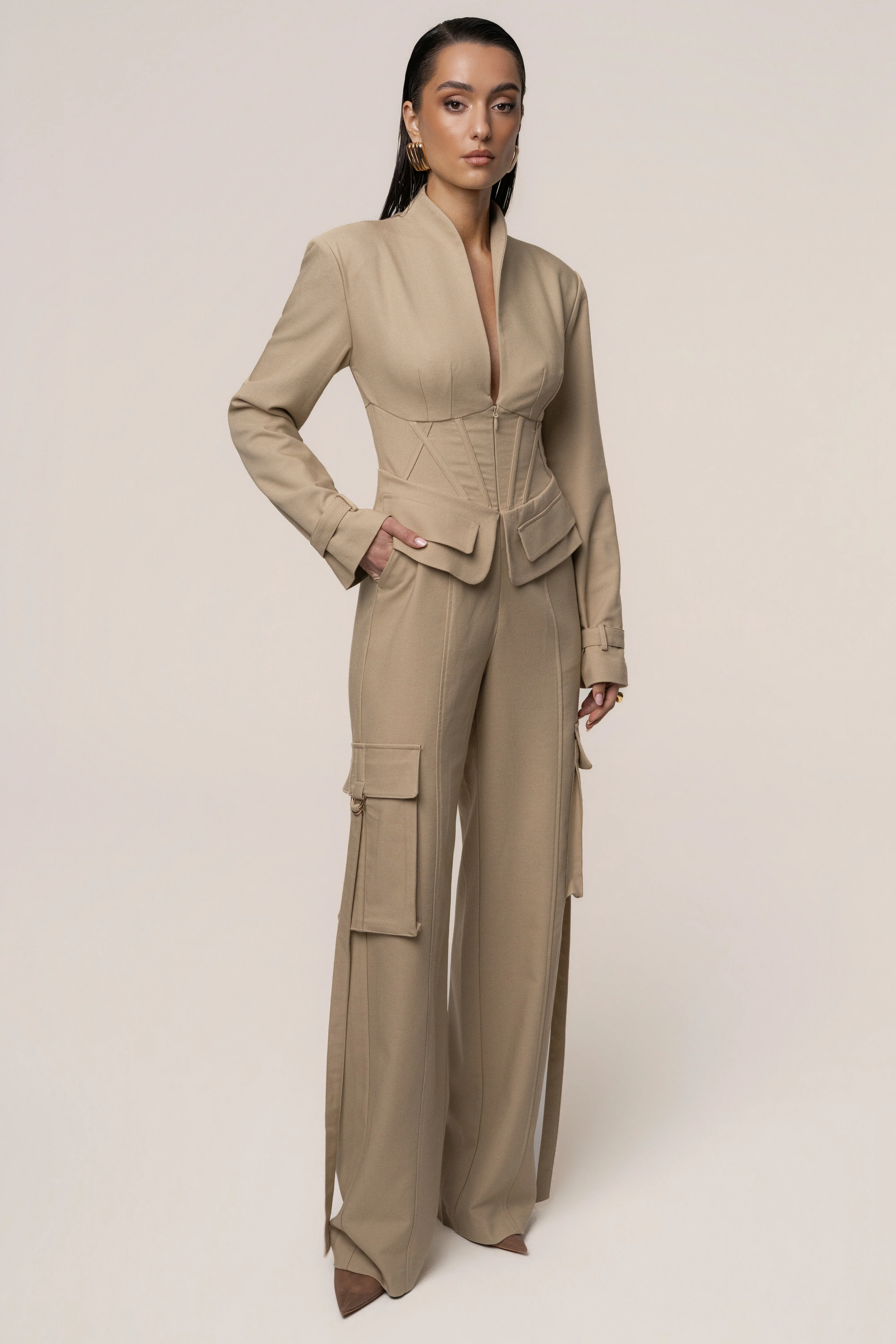 Stone Day Off Cargo Jumpsuit - Image 4