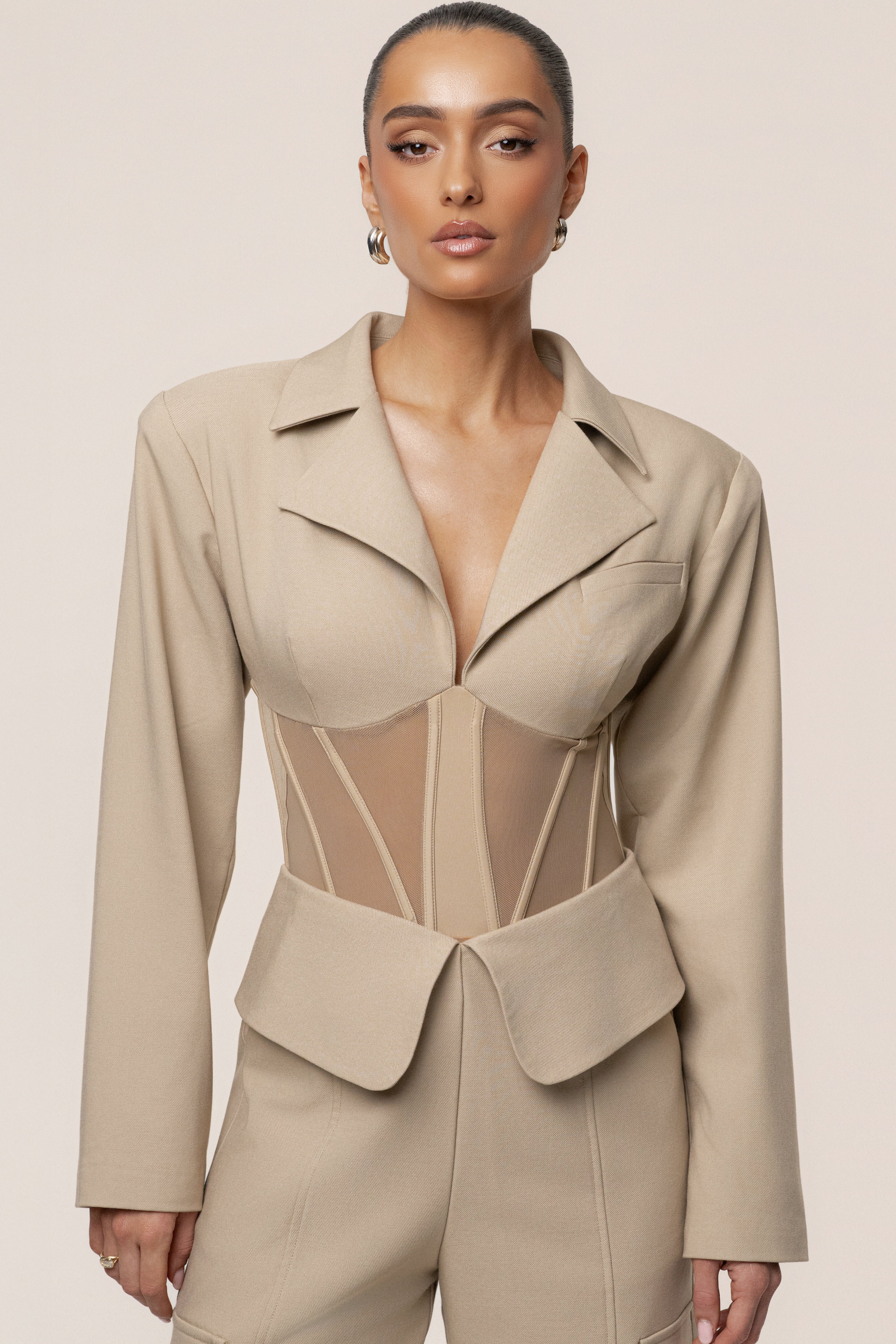 Stone Downtown Blazer Bodysuit - Image 10
