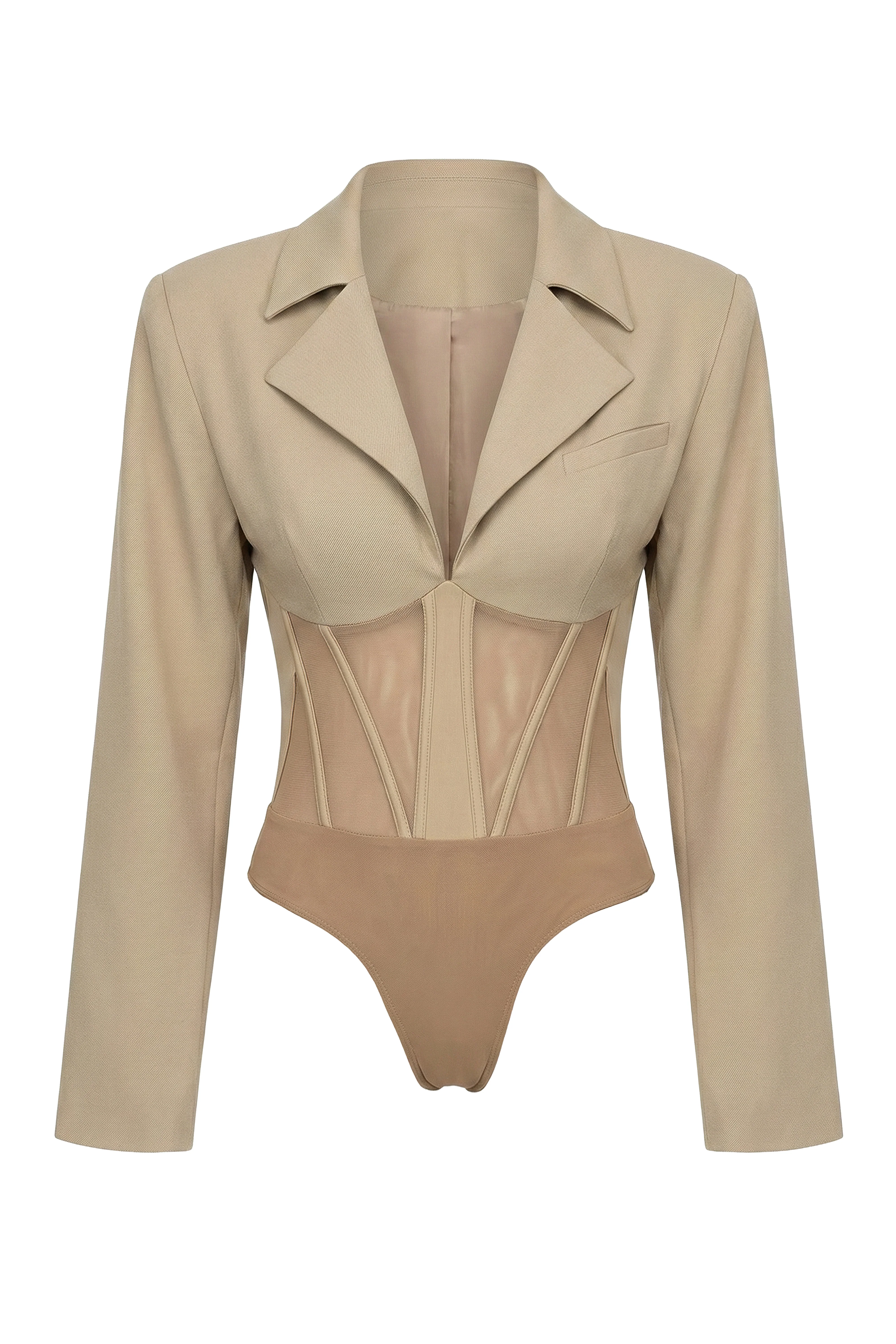 Stone Downtown Blazer Bodysuit - Image 3