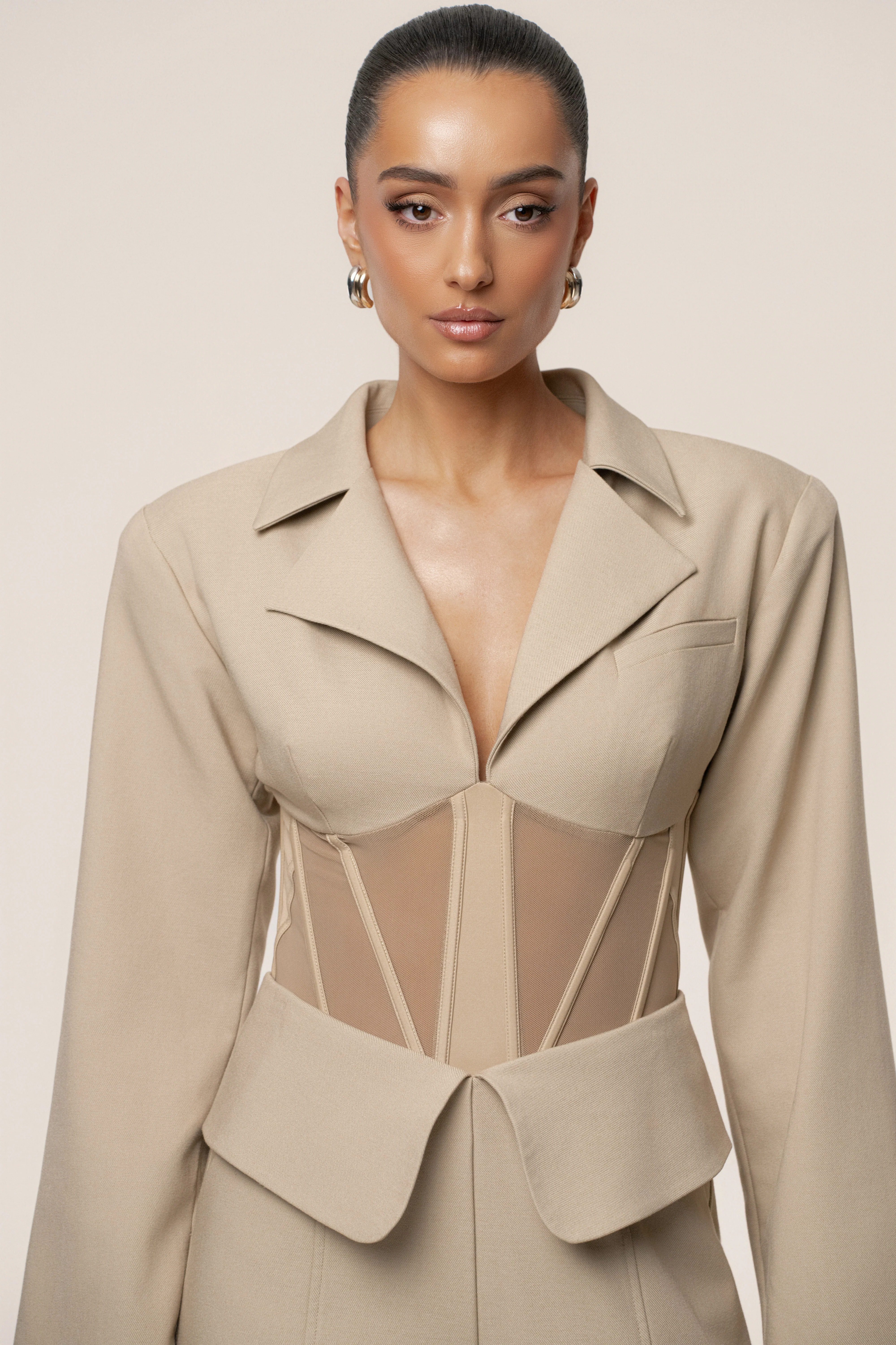 Stone Downtown Blazer Bodysuit - Image 4