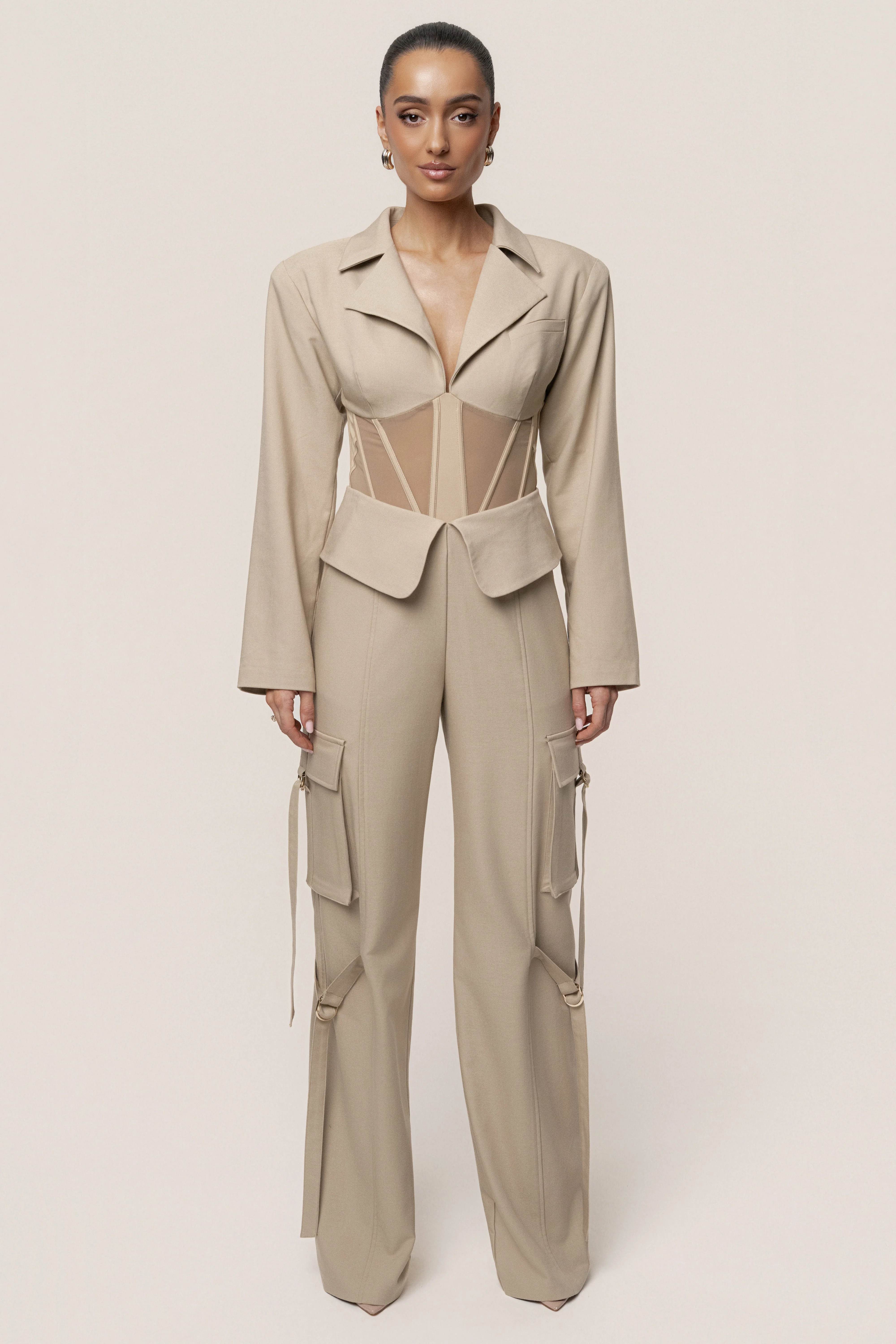 Stone Downtown Blazer Bodysuit - Image 7