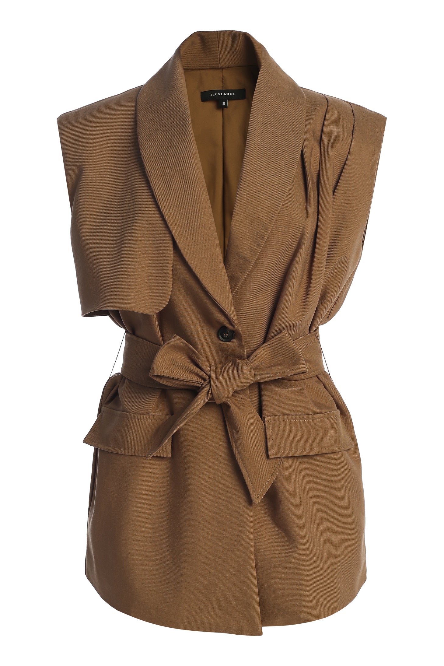 Tan Jeanie Belted Vest - Image 4