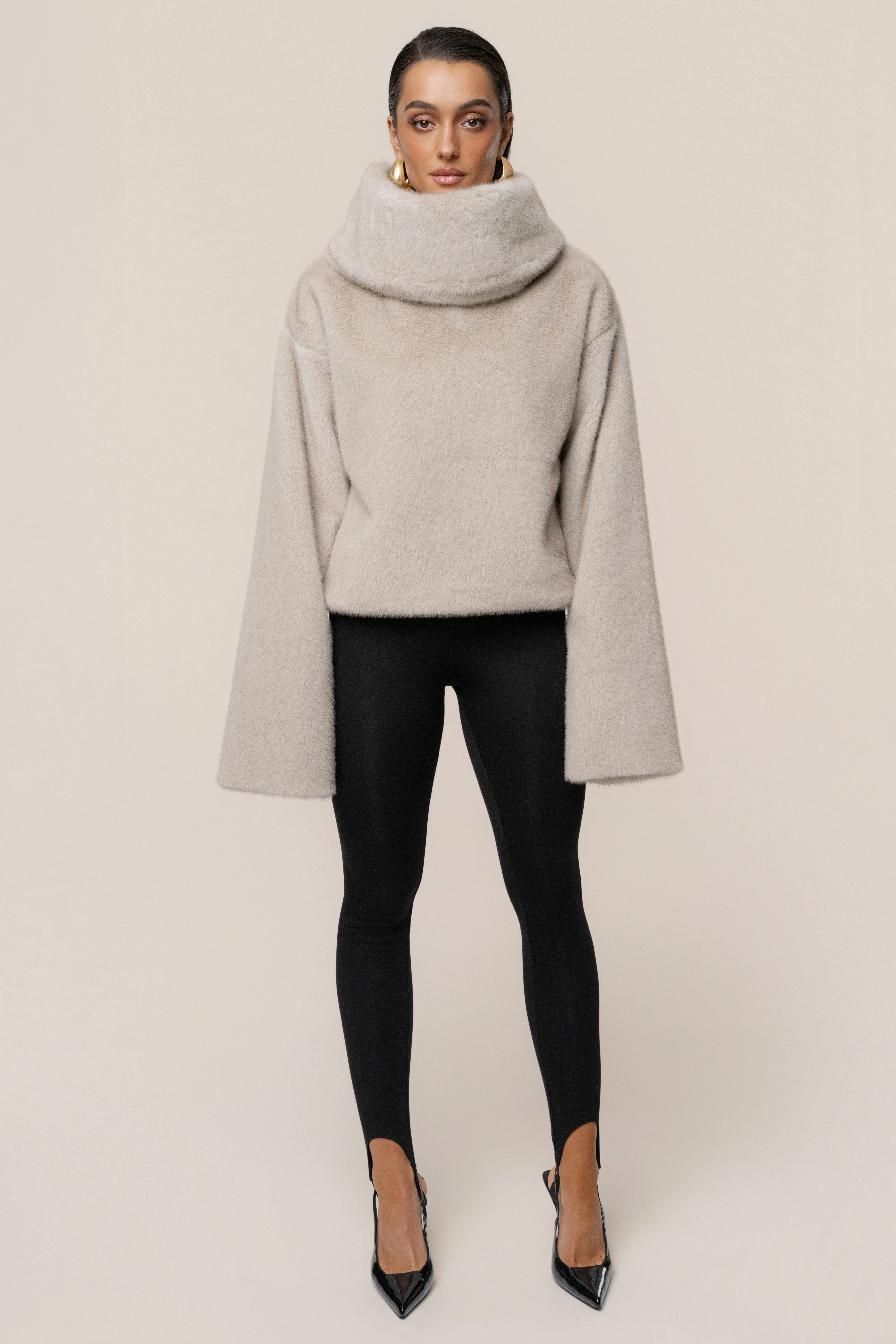Stone Polished Faux Fur Pullover - Image 3