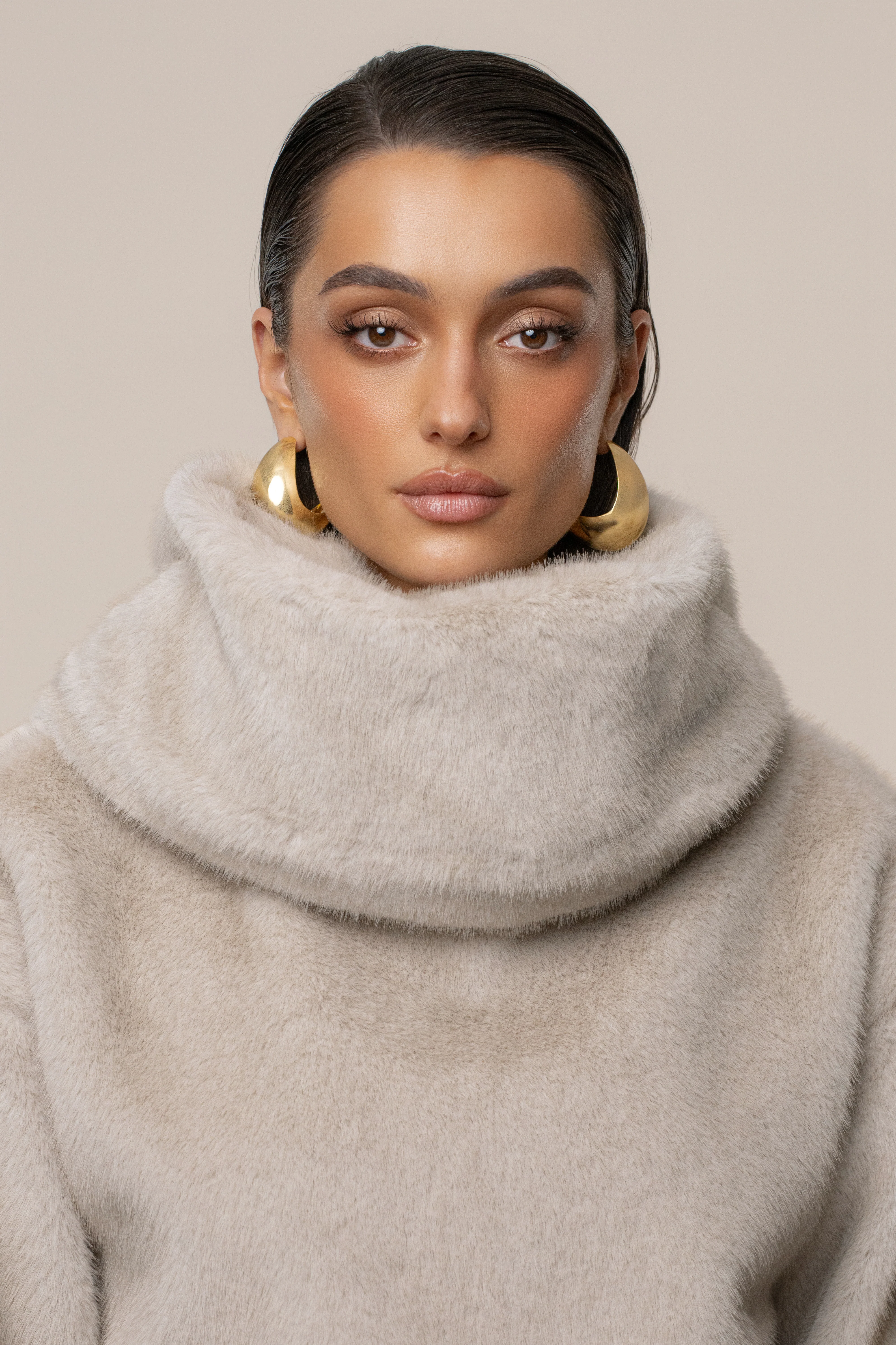 Stone Polished Faux Fur Pullover - Image 4