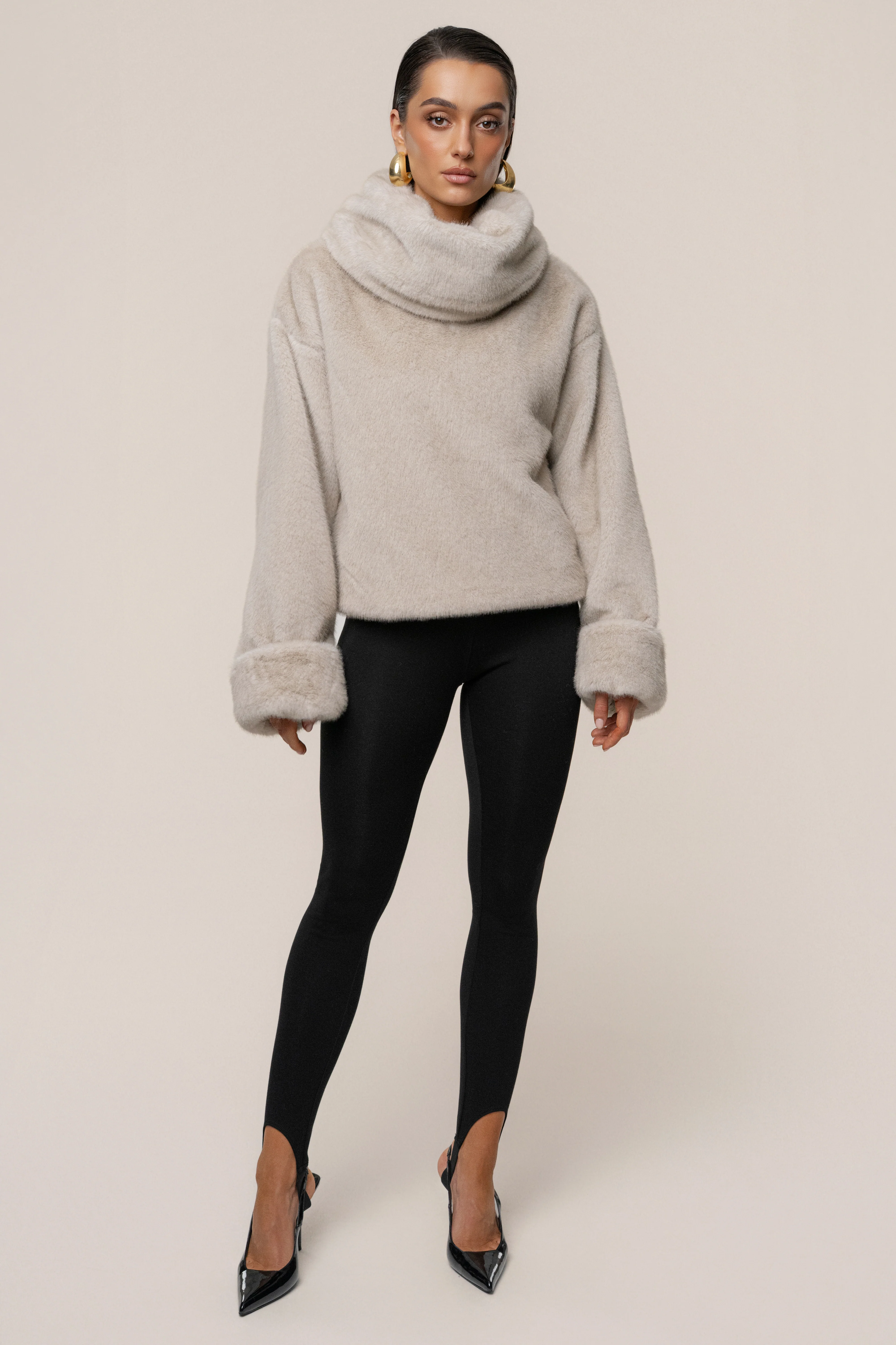 Stone Polished Faux Fur Pullover - Image 5