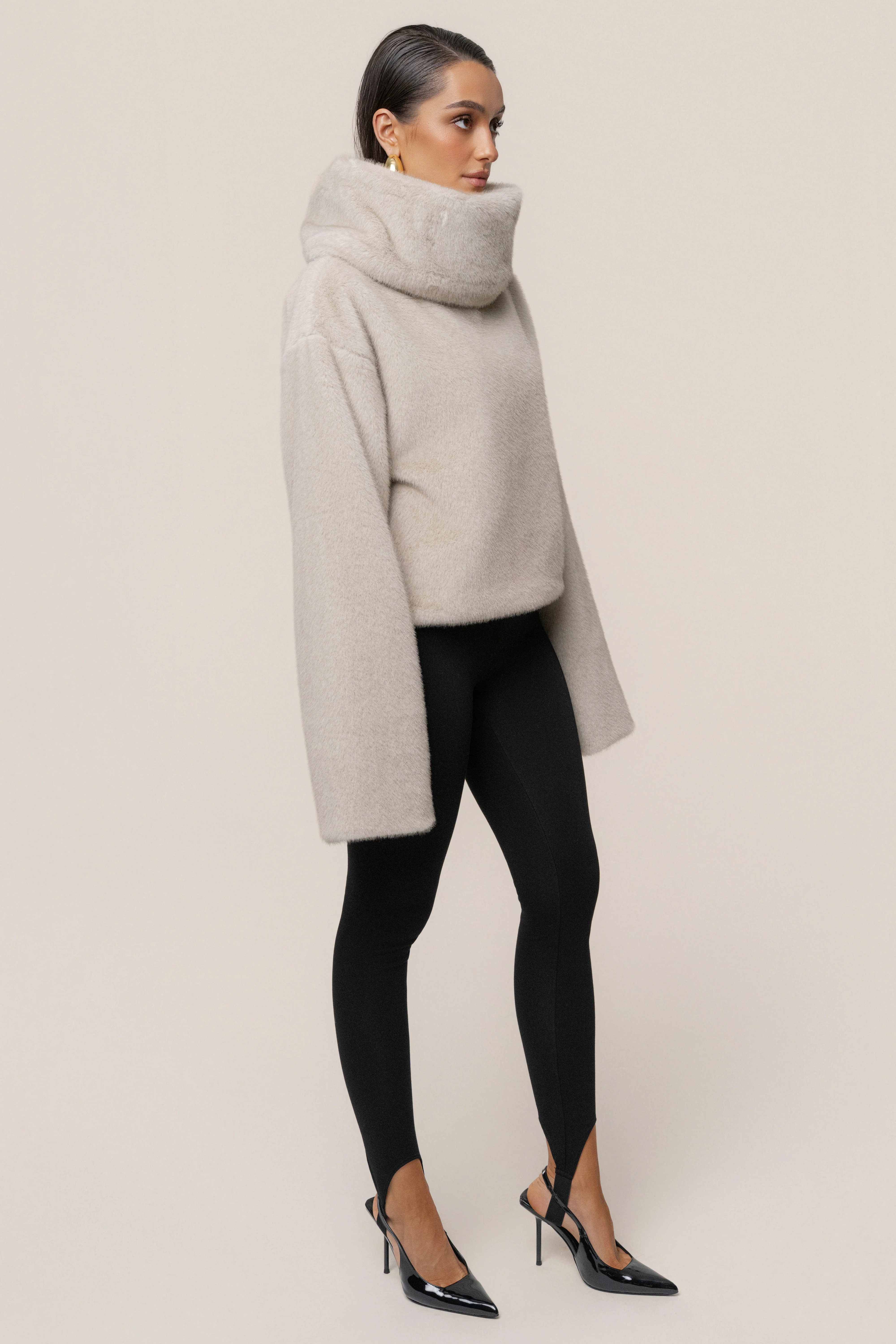 Stone Polished Faux Fur Pullover - Image 8