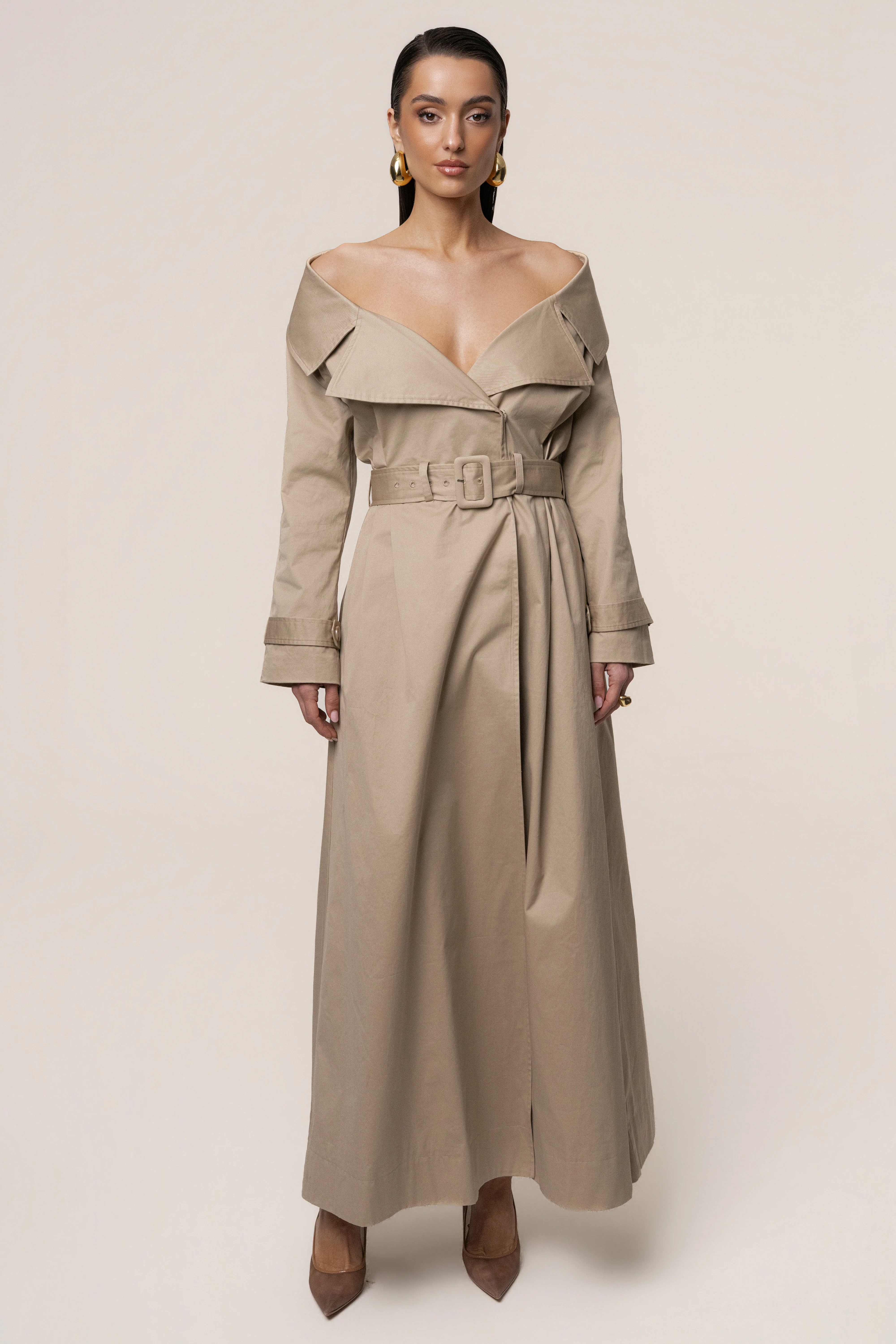 Stone Soft Authority Trench Coat - Image 3