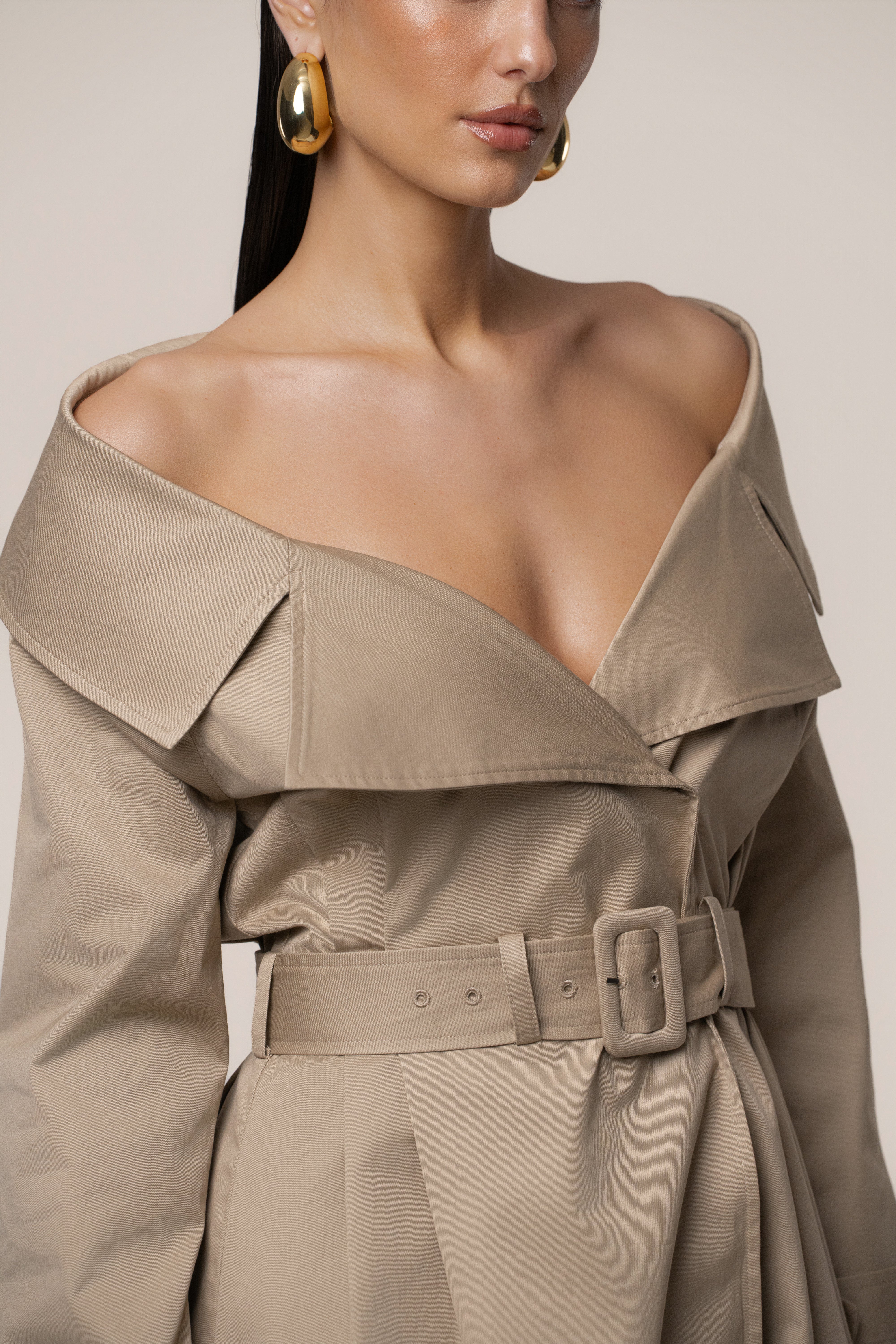Stone Soft Authority Trench Coat - Image 4