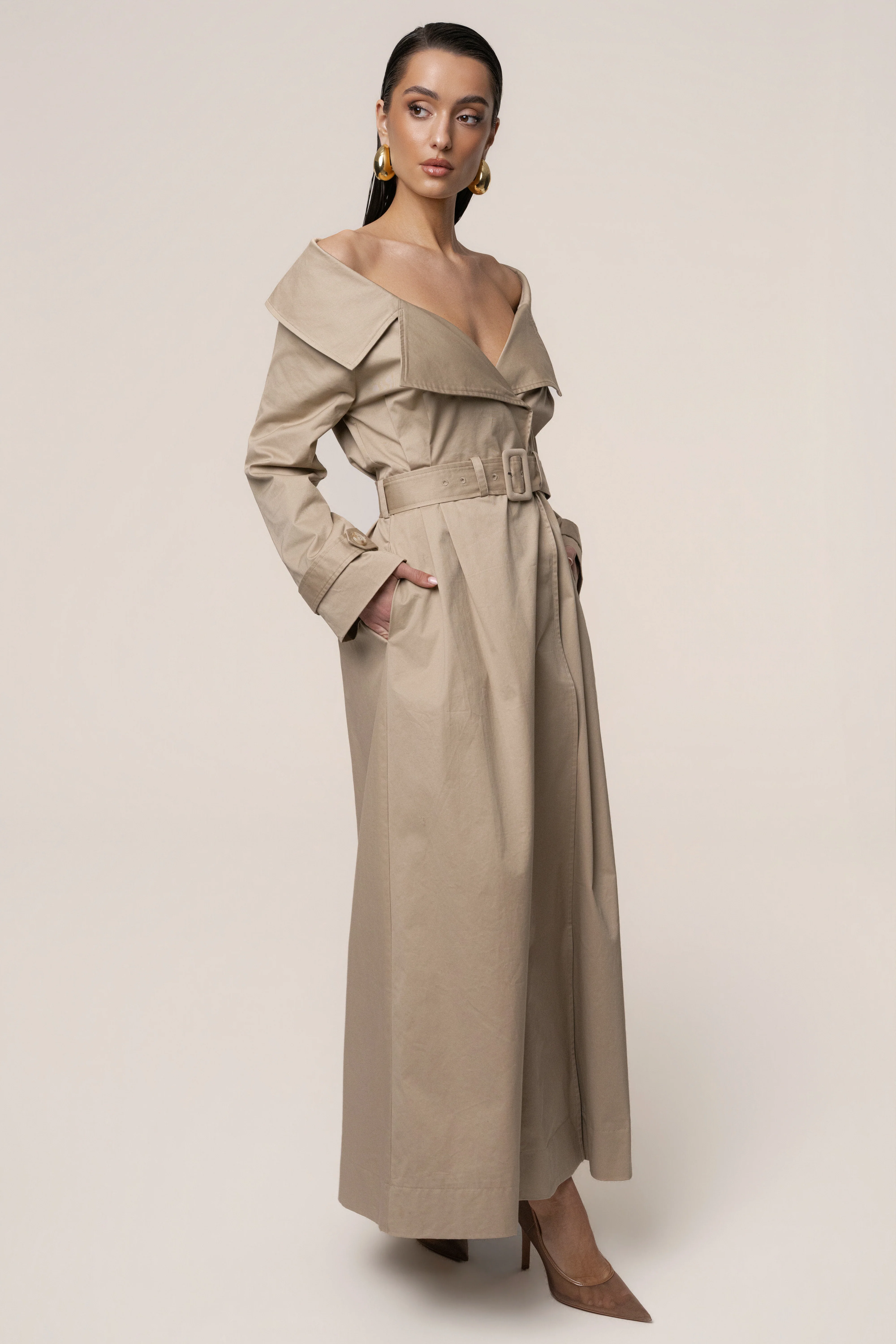 Stone Soft Authority Trench Coat - Image 5