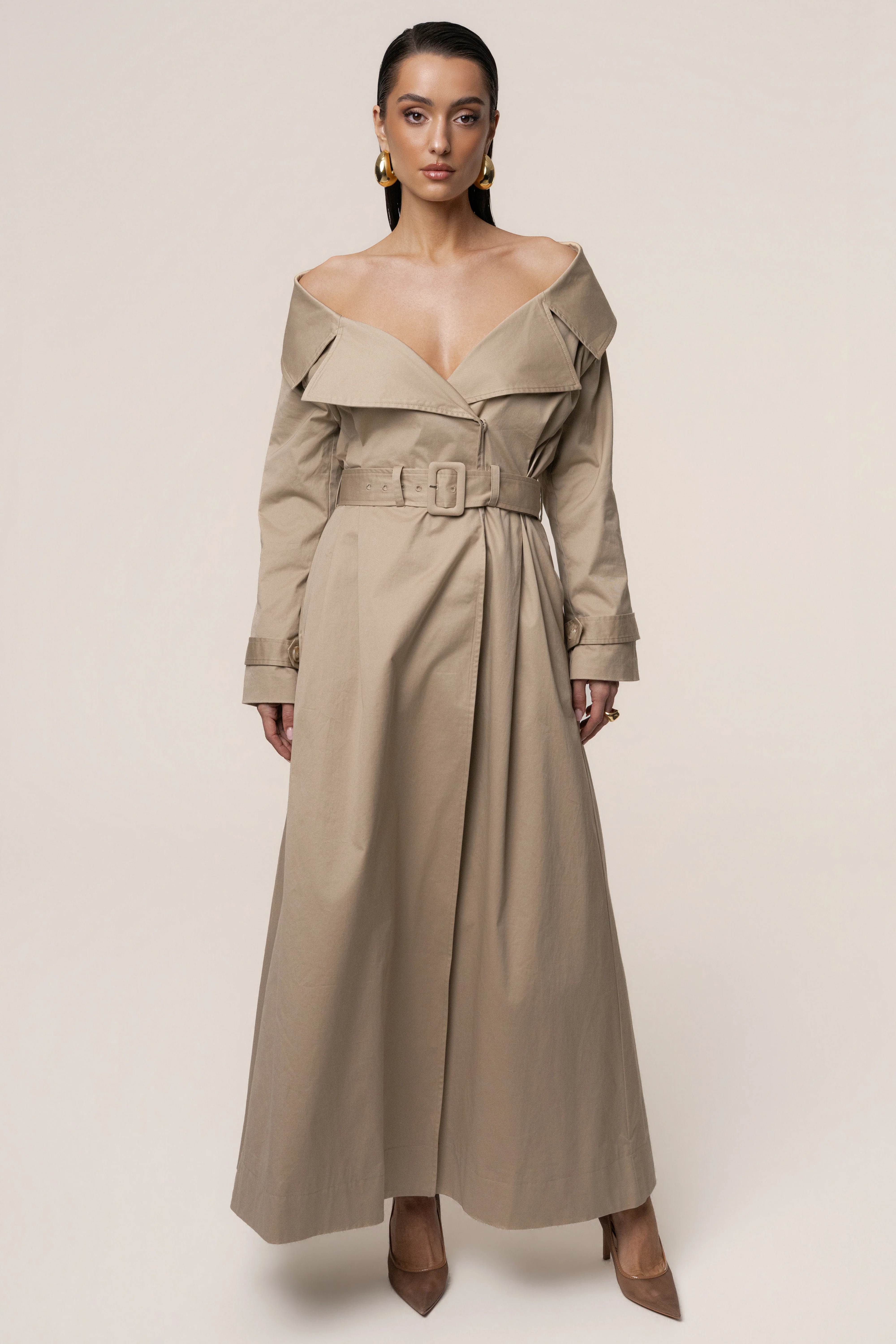 Stone Soft Authority Trench Coat - Image 6