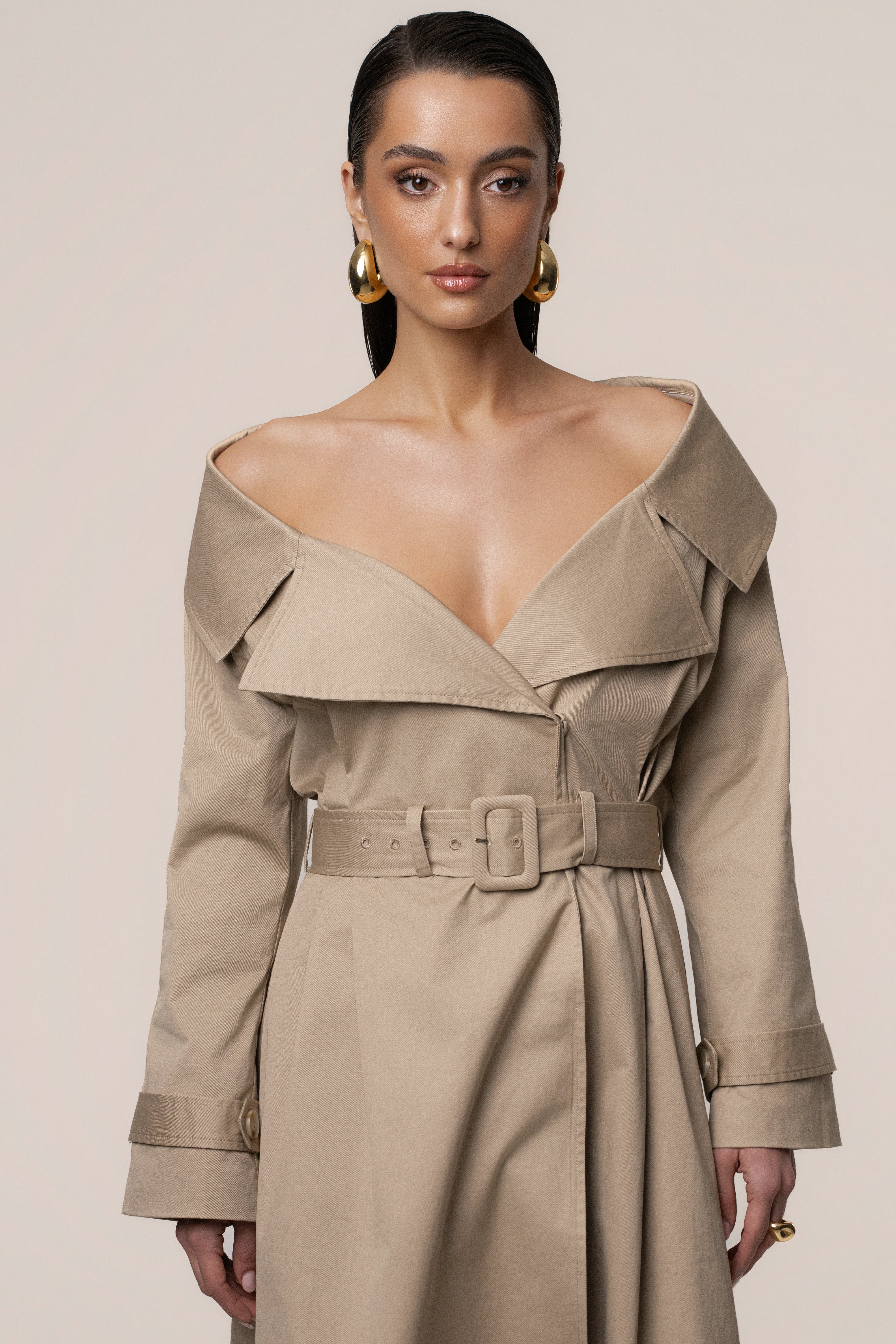 Stone Soft Authority Trench Coat - Image 7