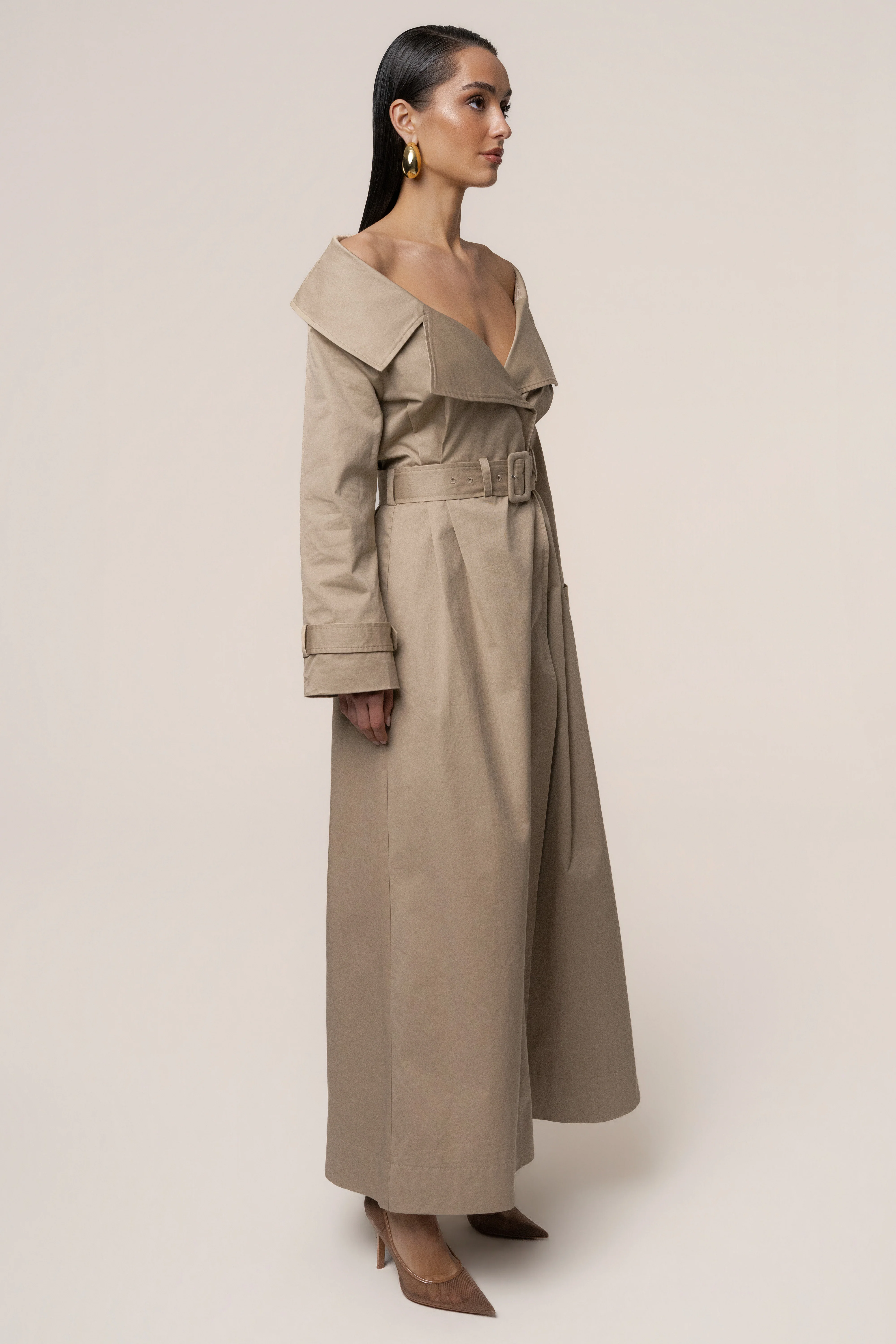 Stone Soft Authority Trench Coat - Image 8