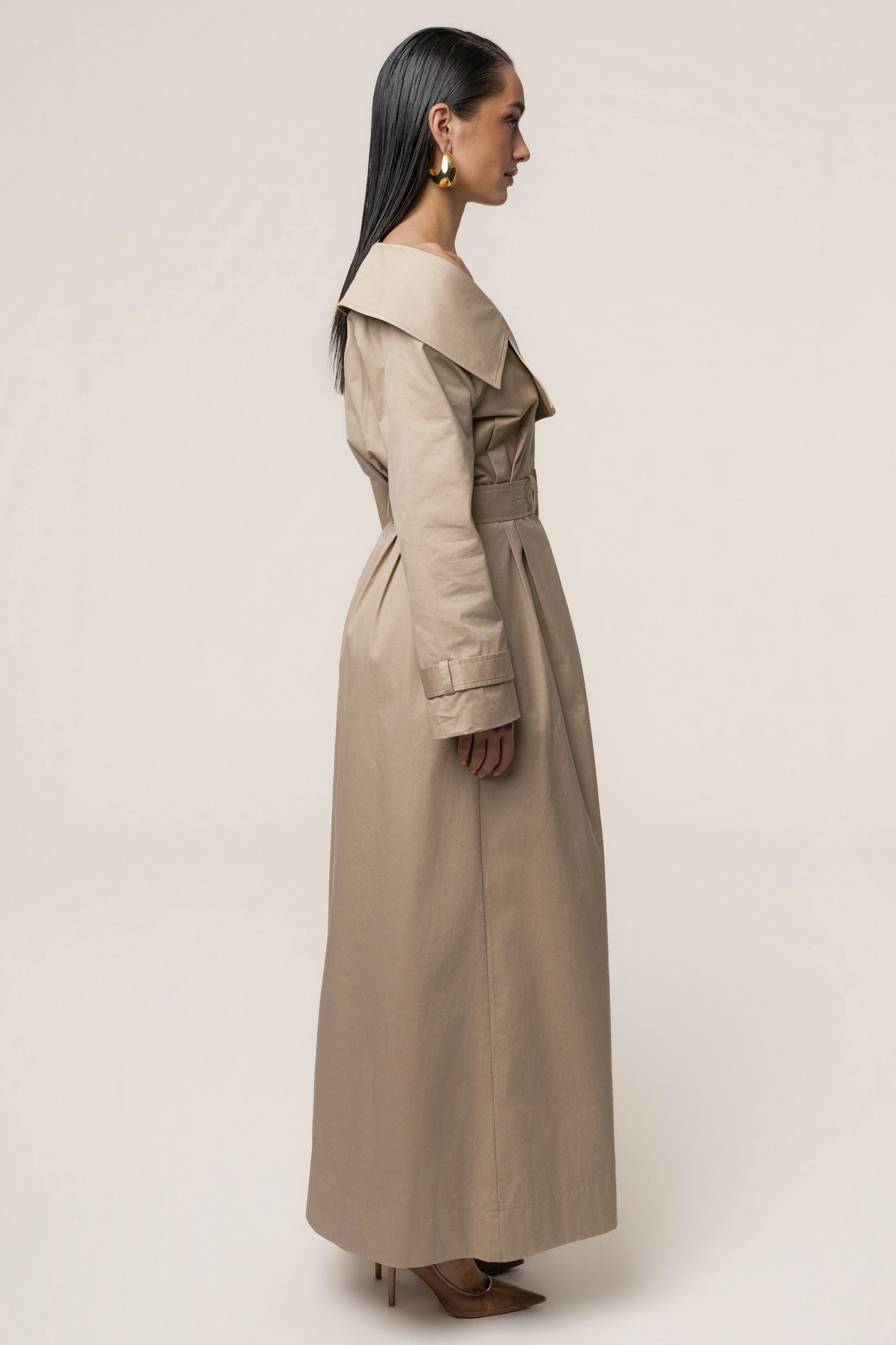 Stone Soft Authority Trench Coat - Image 9