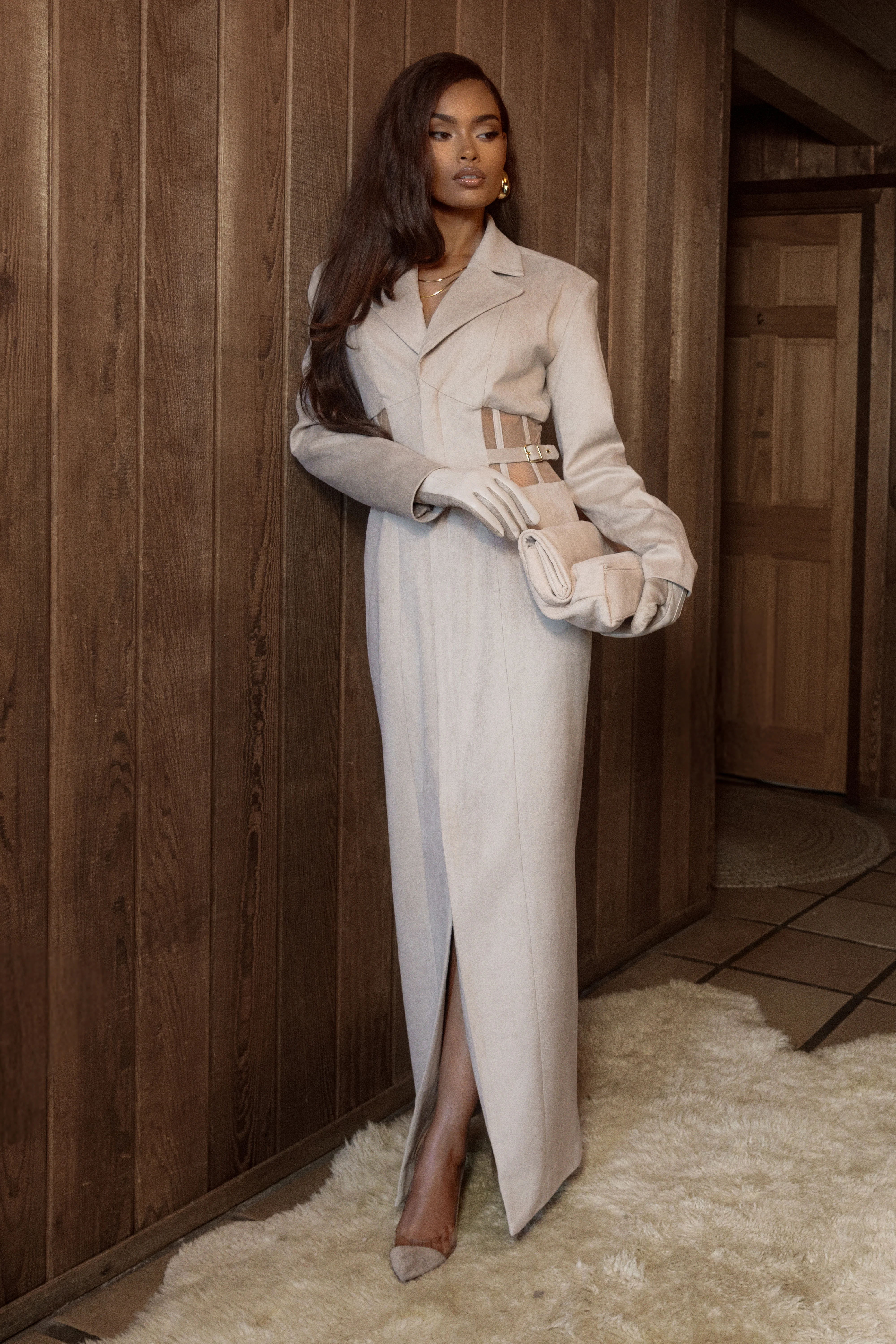 Stone Toffee Haze Suede Dress - Image 10