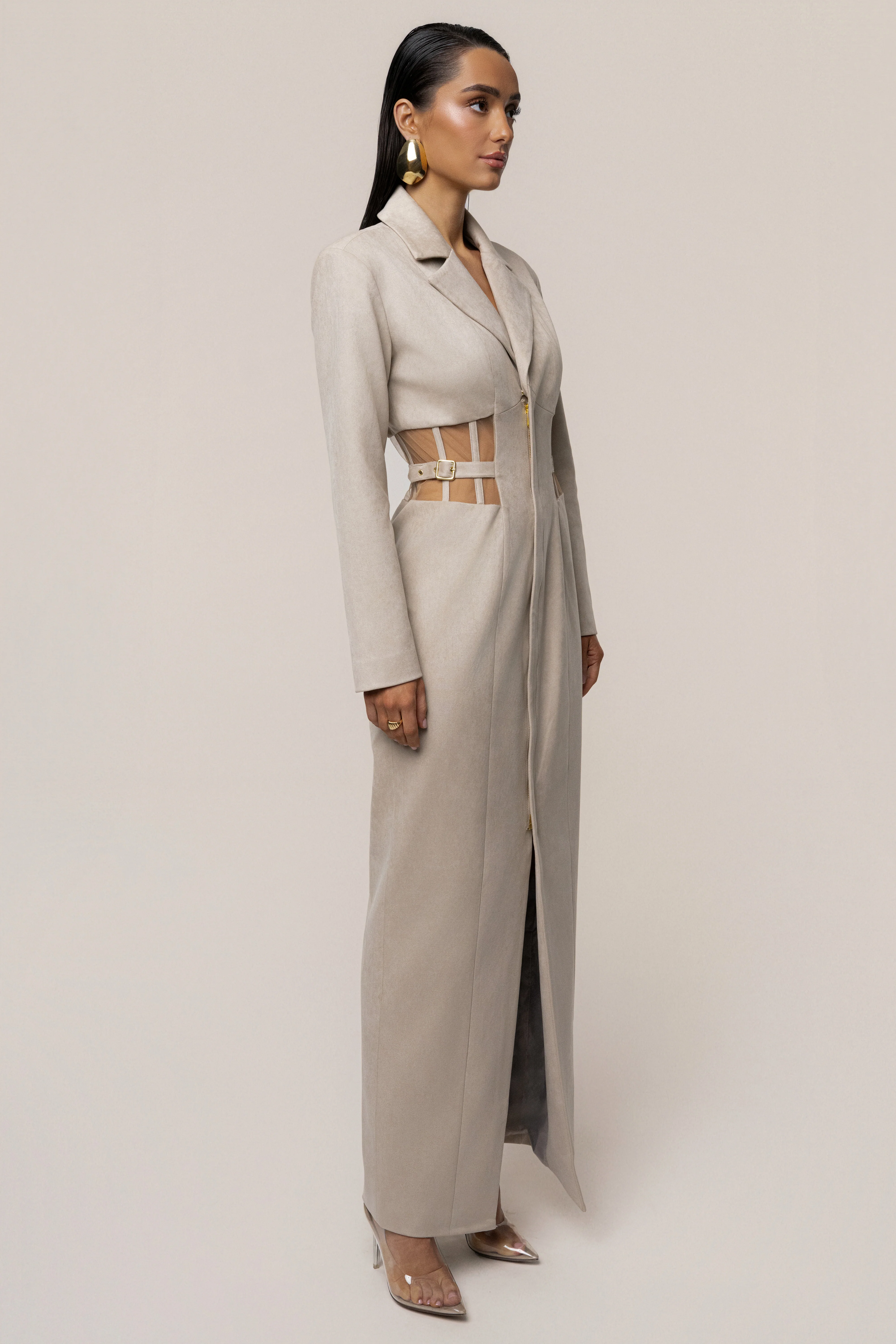 Stone Toffee Haze Suede Dress - Image 11