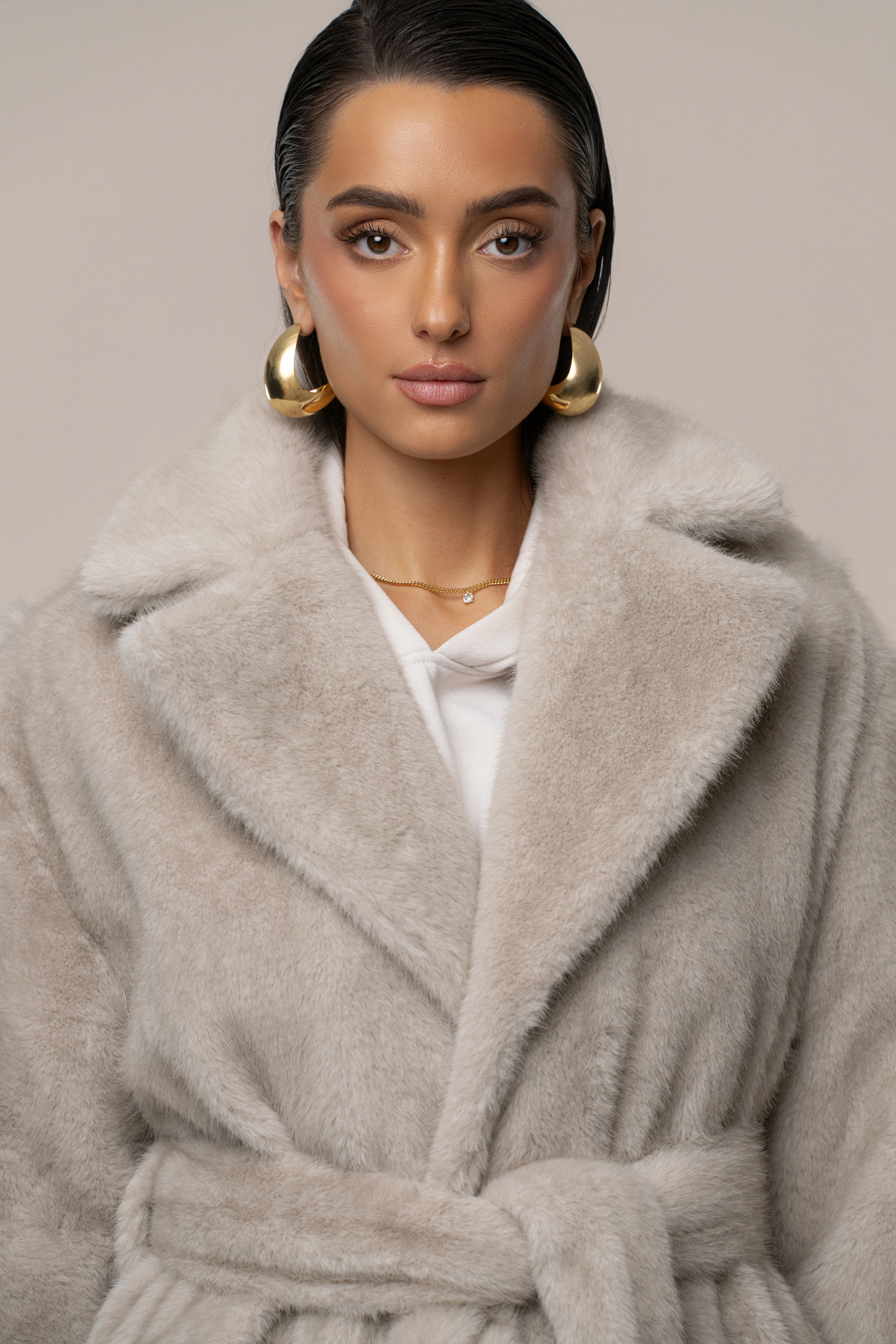Stone Uptown Faux Fur Coat - Image 5