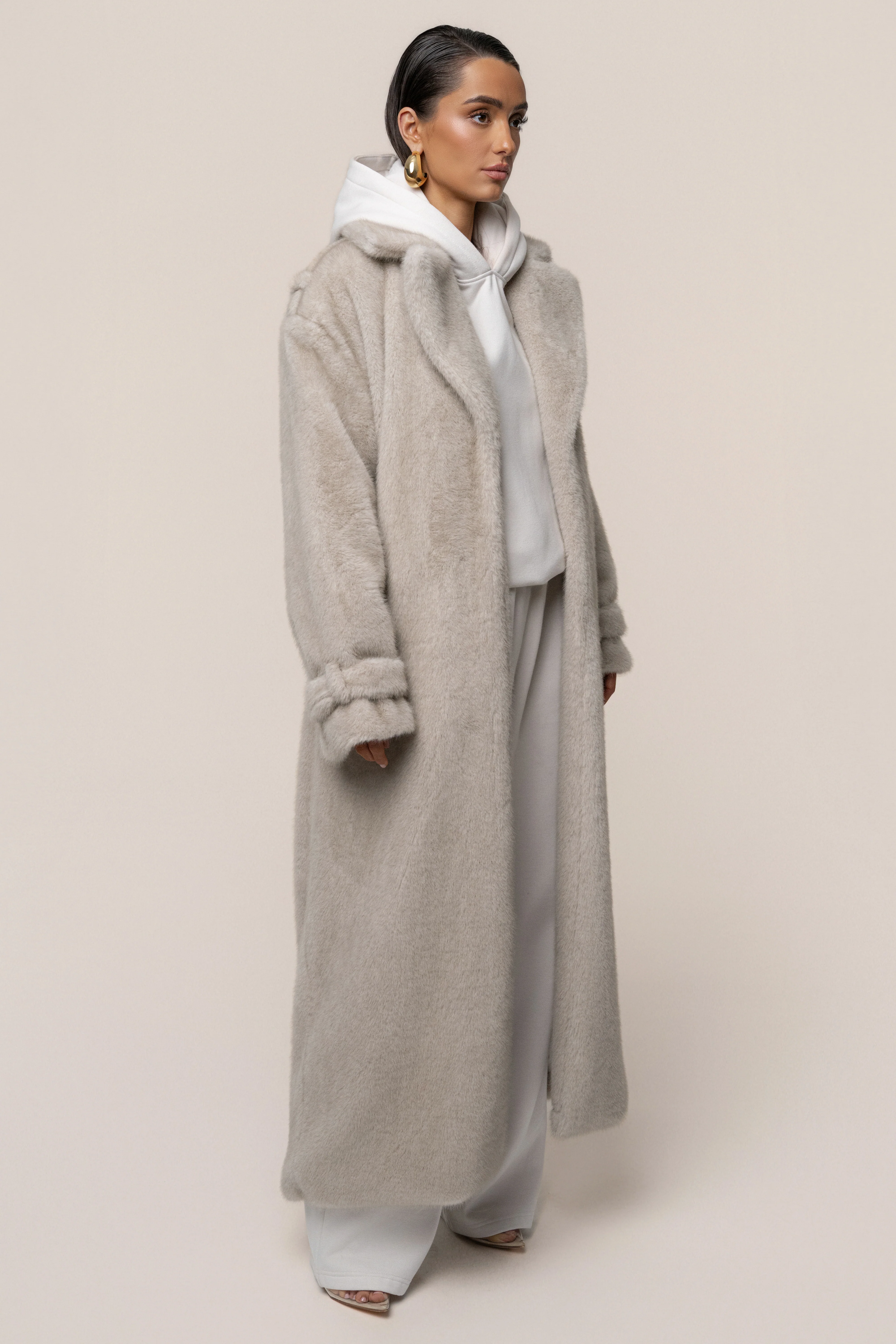 Stone Uptown Faux Fur Coat - Image 6