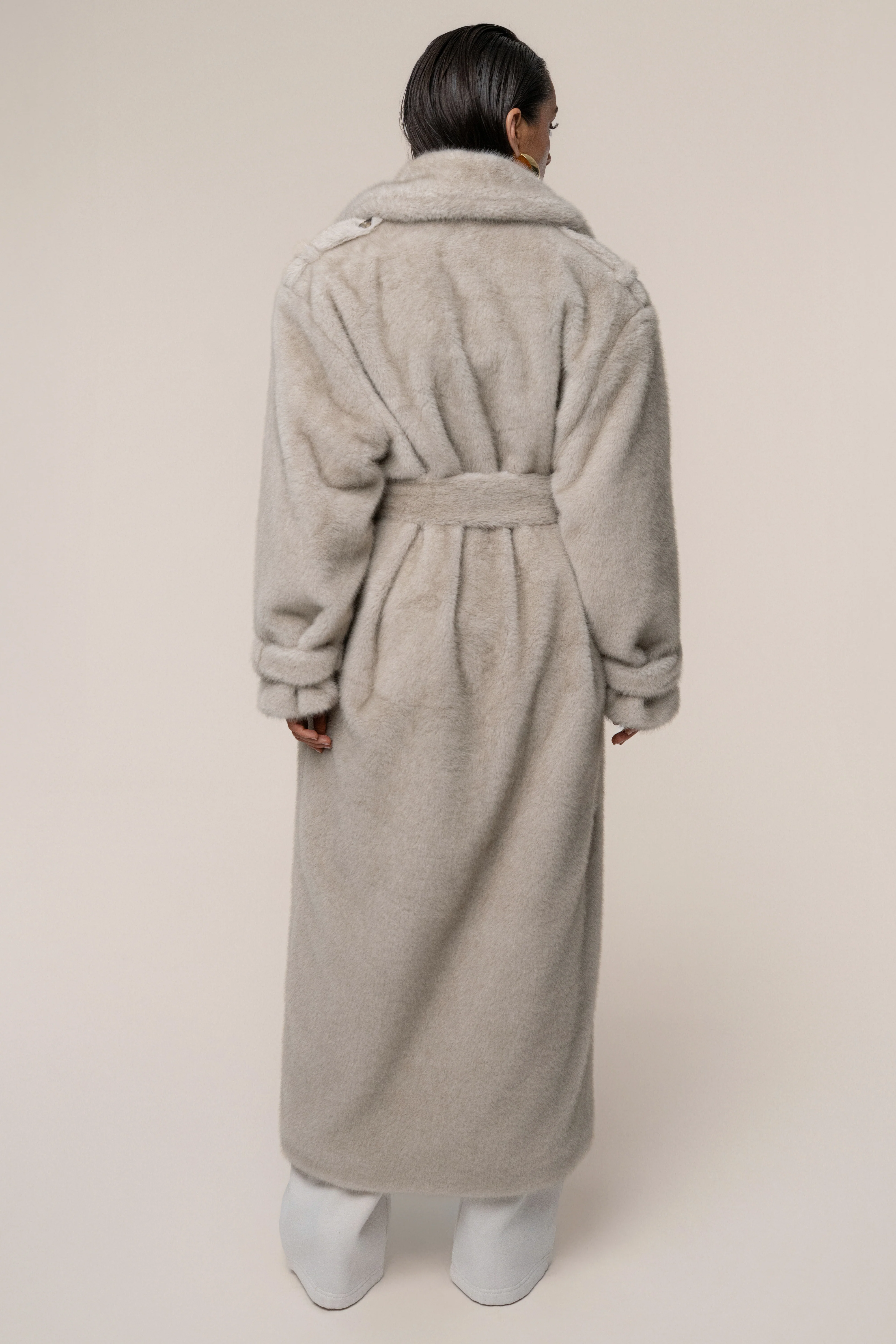 Stone Uptown Faux Fur Coat - Image 8
