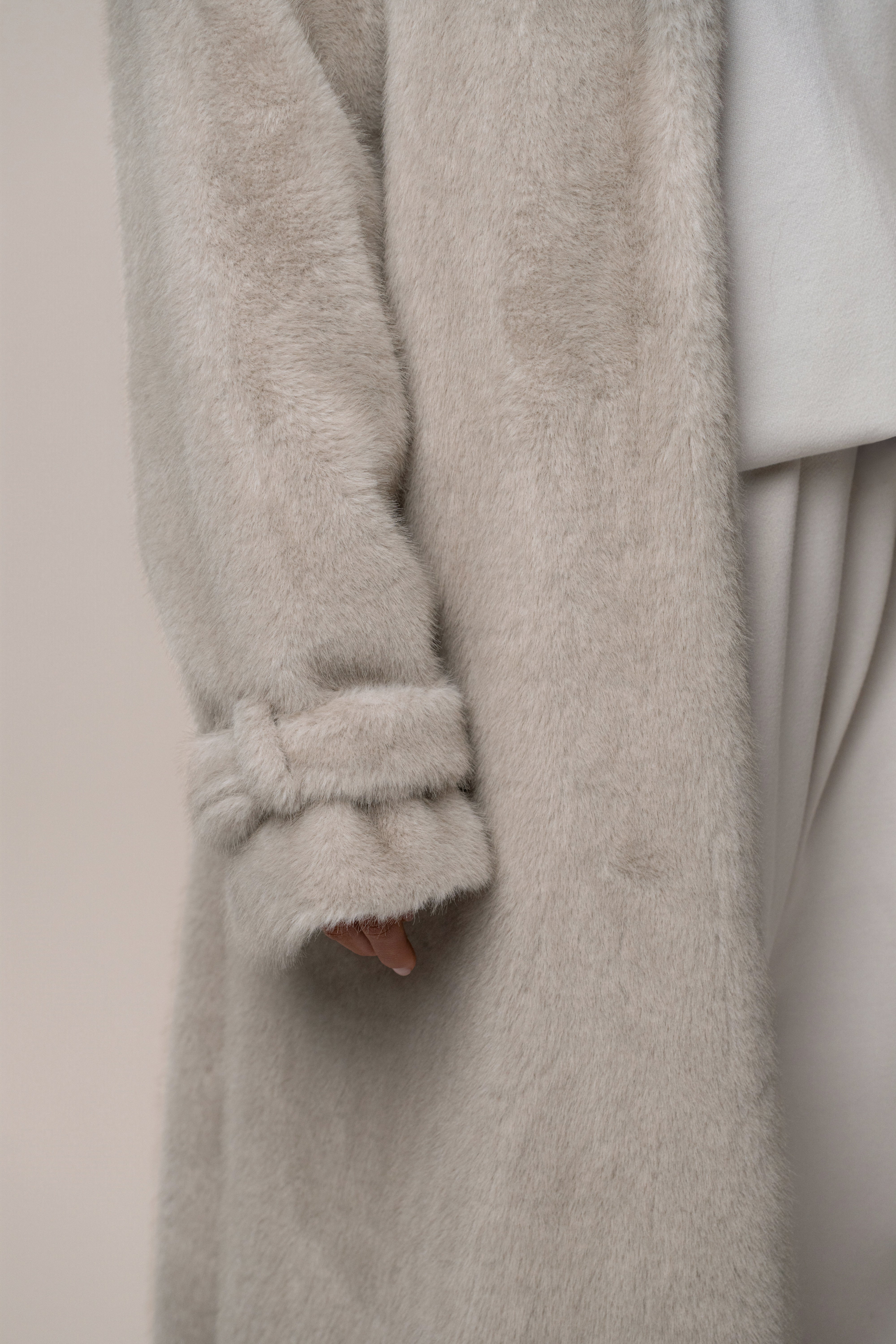 Stone Uptown Faux Fur Coat - Image 9
