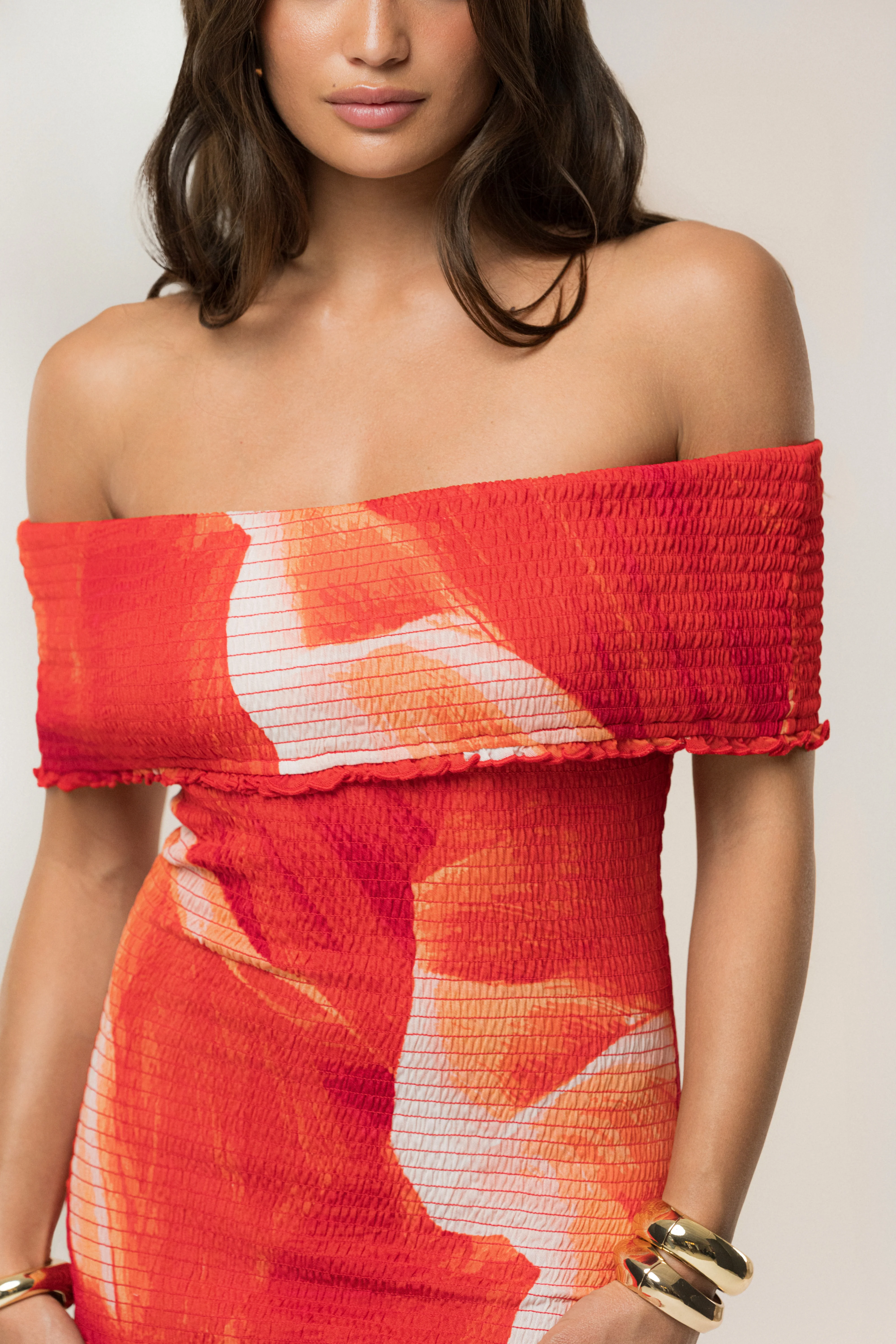 Sunset Red Garden Bliss Mini Dress - Image 10