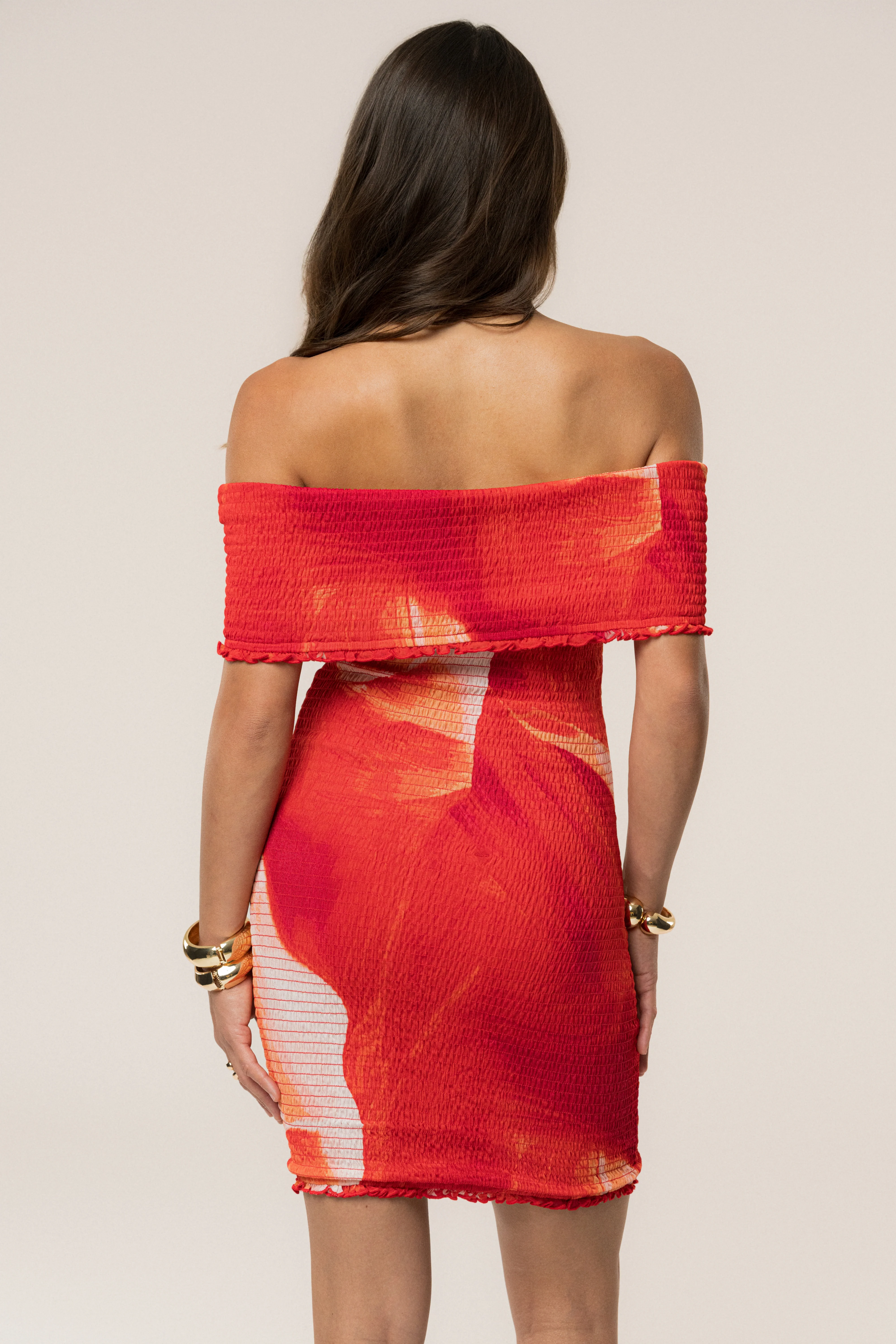 Sunset Red Garden Bliss Mini Dress - Image 11