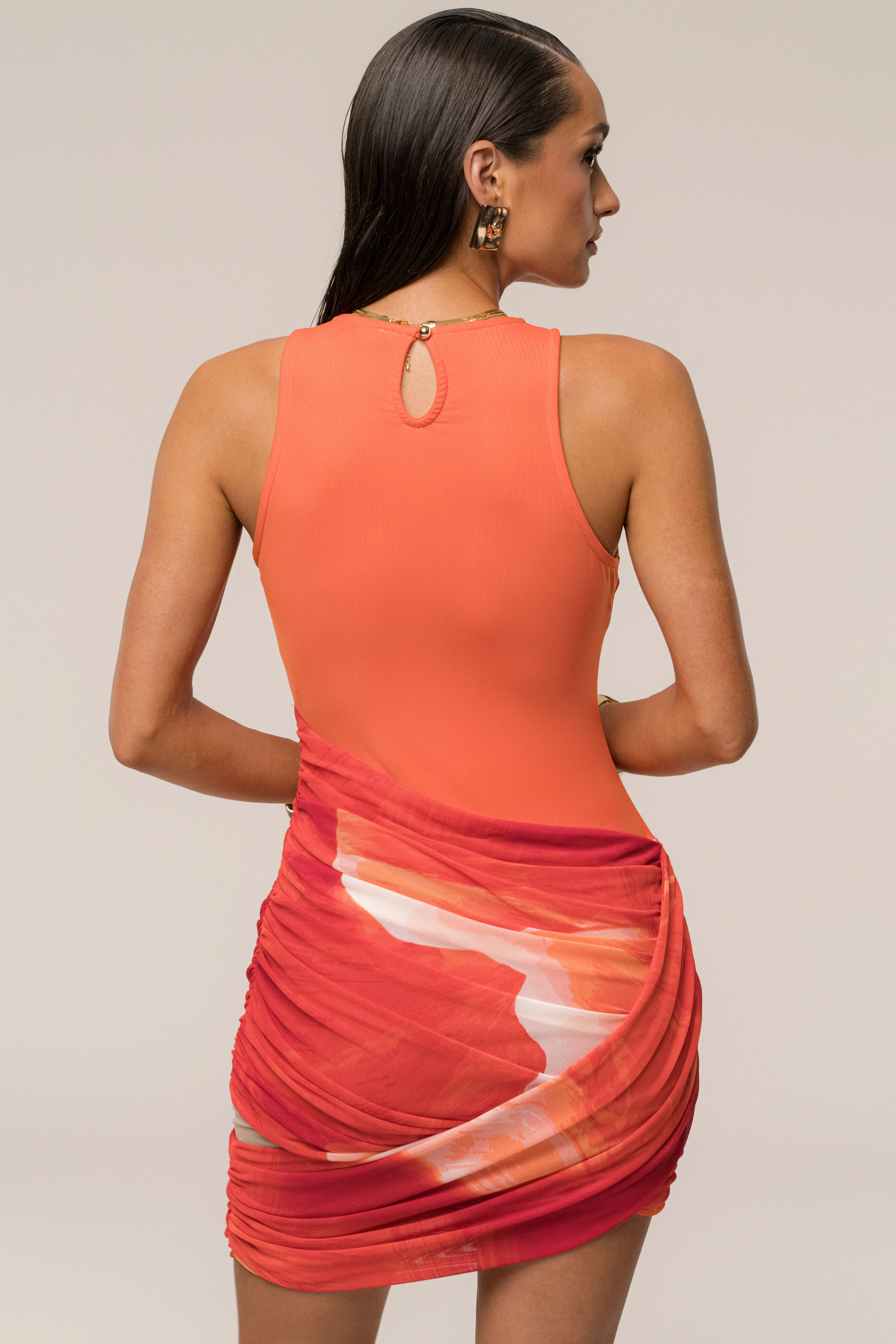 Sunset Red Pure Radiance Mini Dress - Image 13