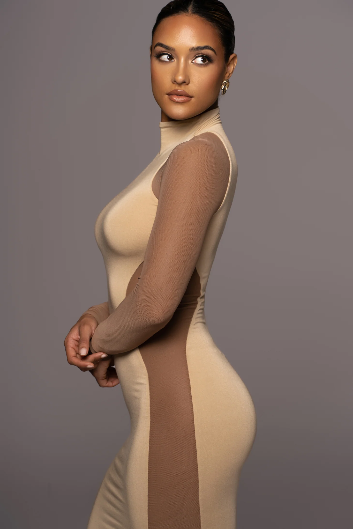 Tan Afterglow Midi Dress - Image 11