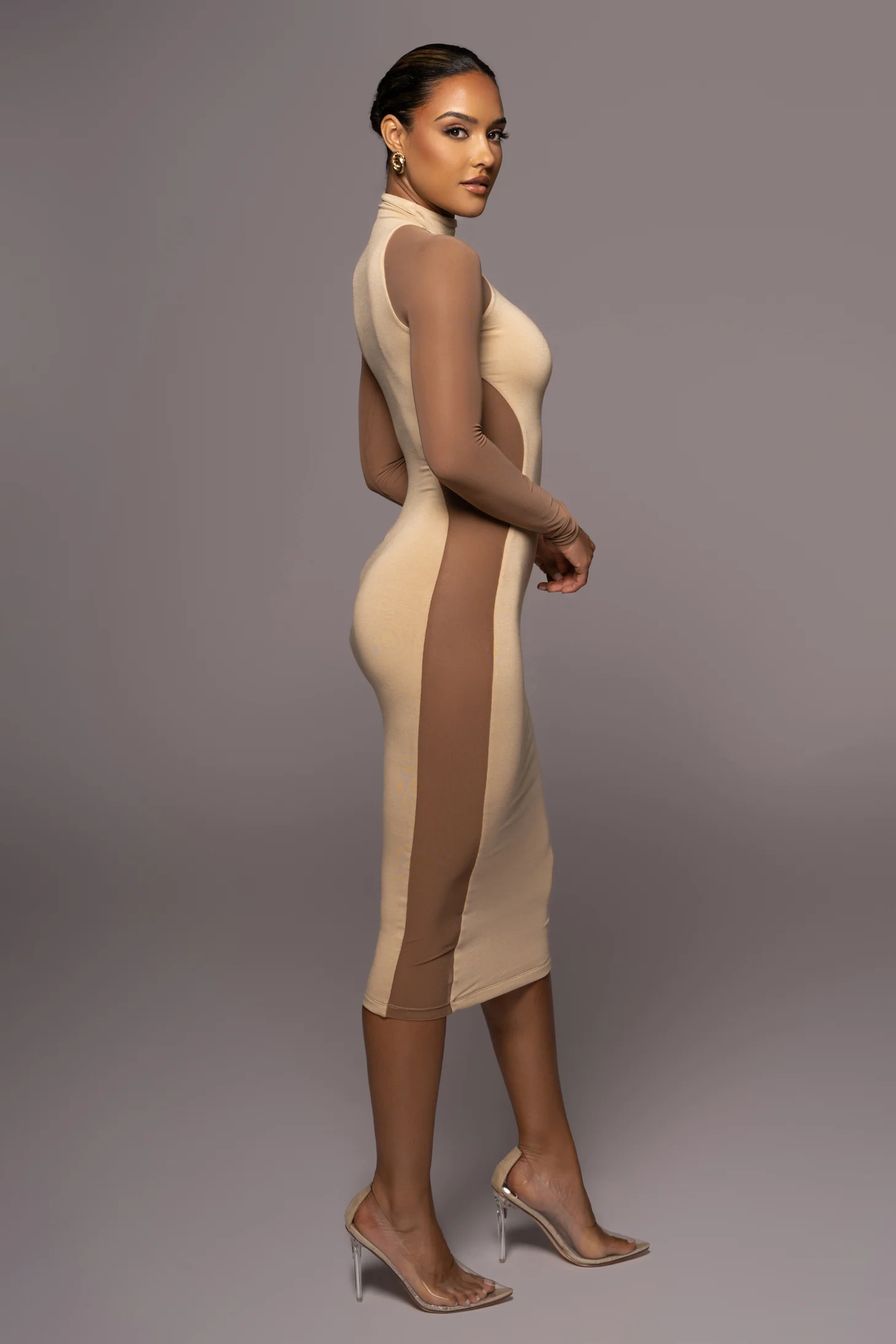 Tan Afterglow Midi Dress - Image 3
