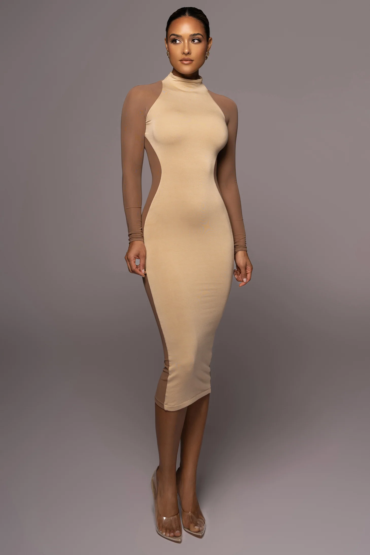 Tan Afterglow Midi Dress - Image 4
