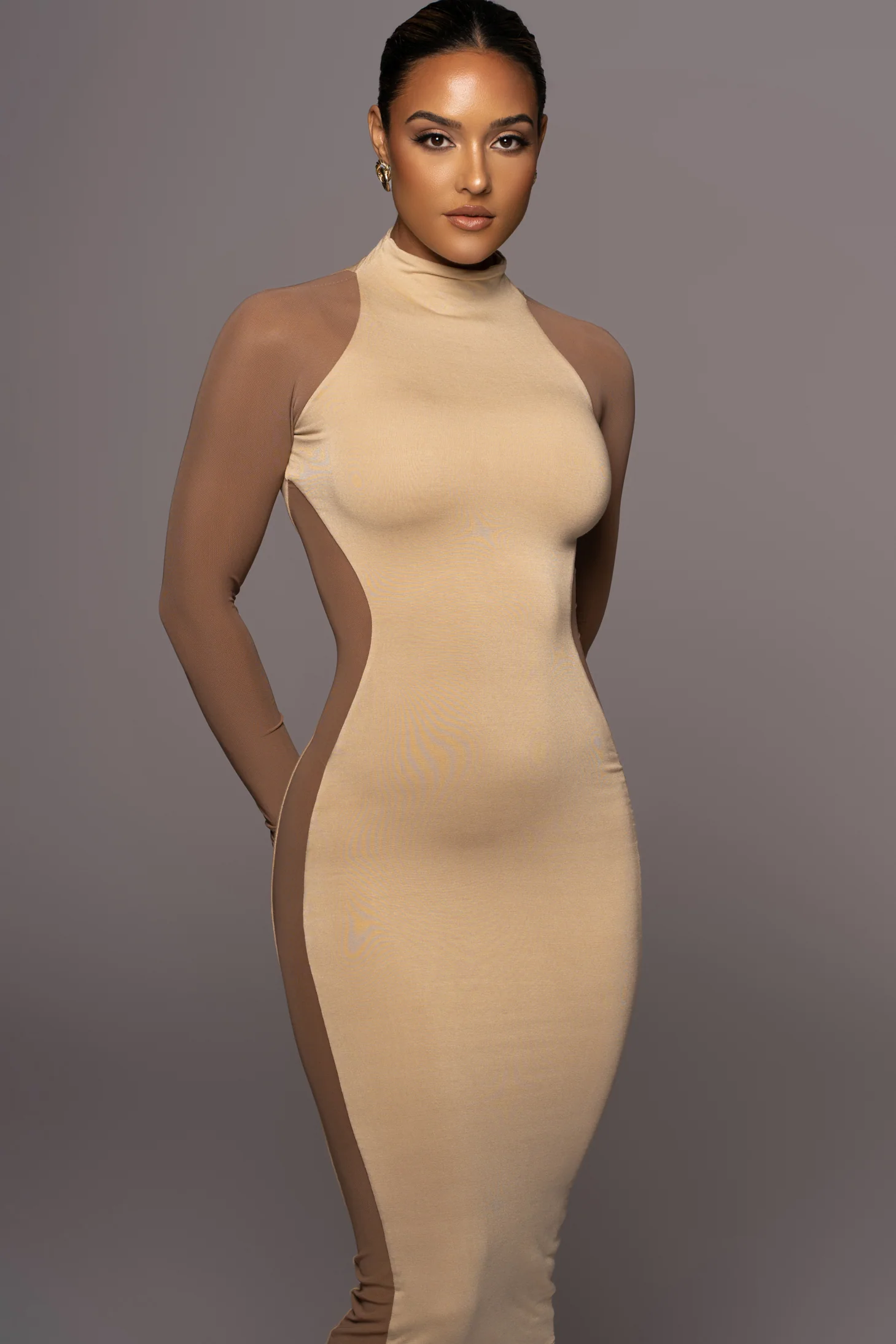Tan Afterglow Midi Dress - Image 5