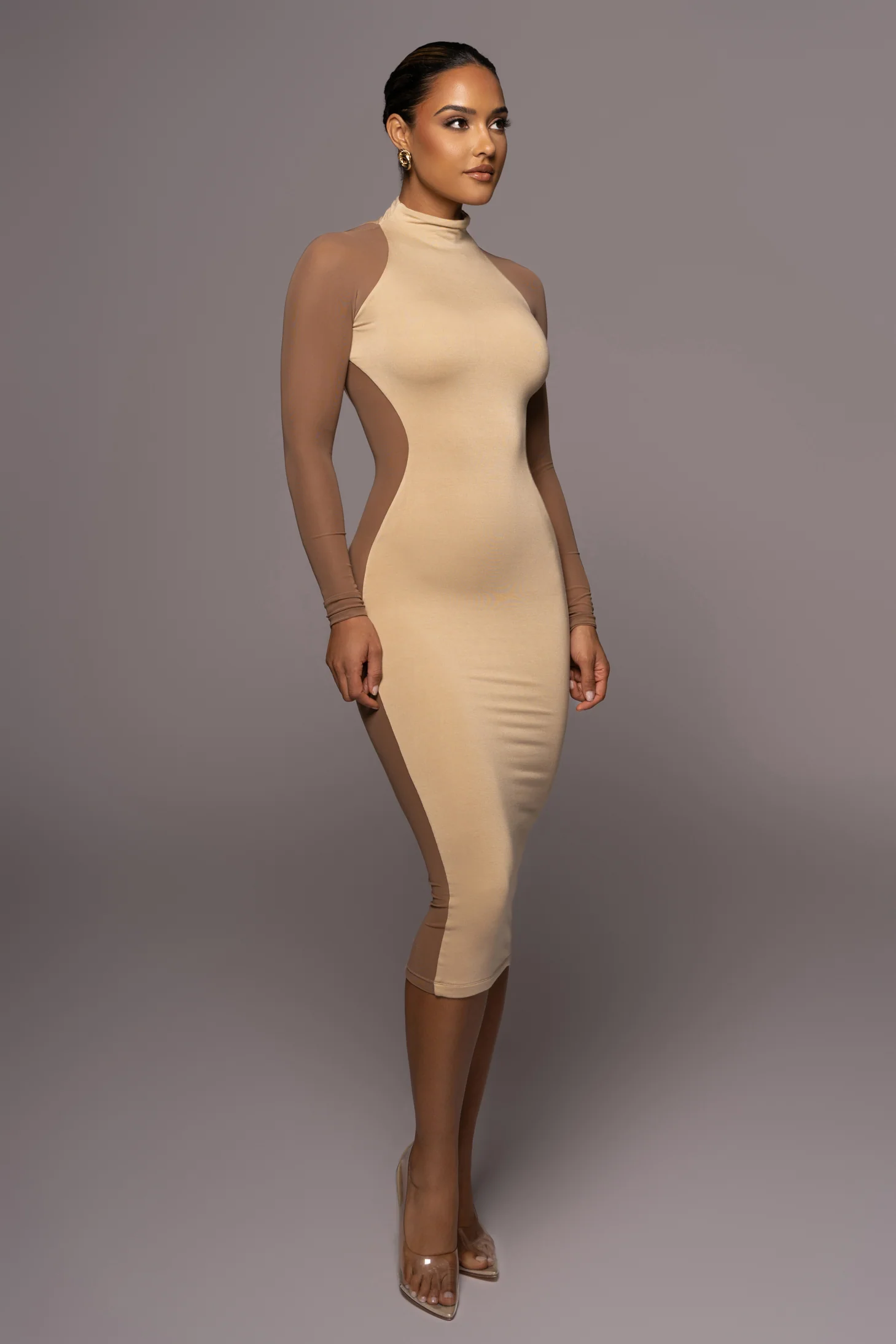 Tan Afterglow Midi Dress - Image 6