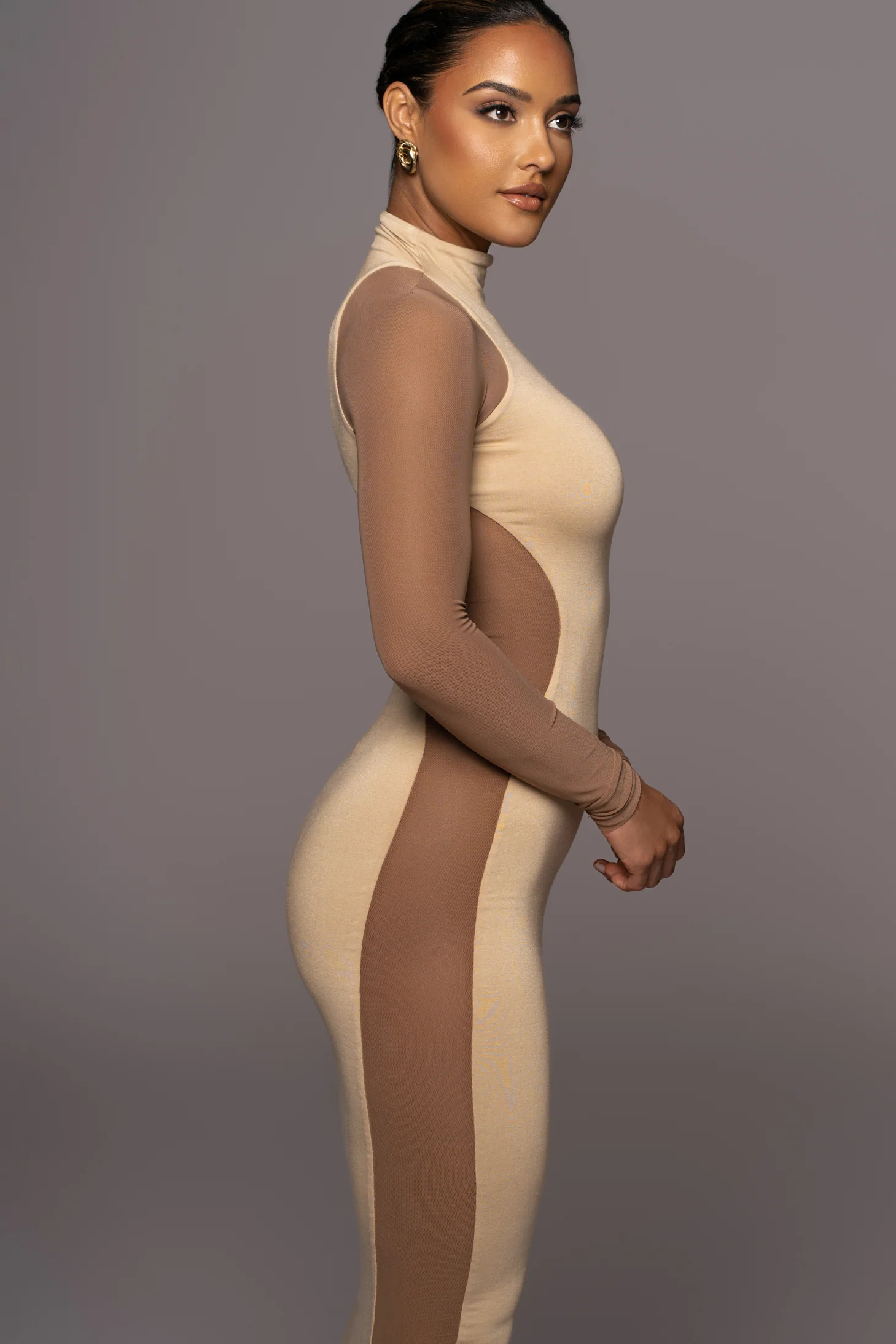 Tan Afterglow Midi Dress - Image 9