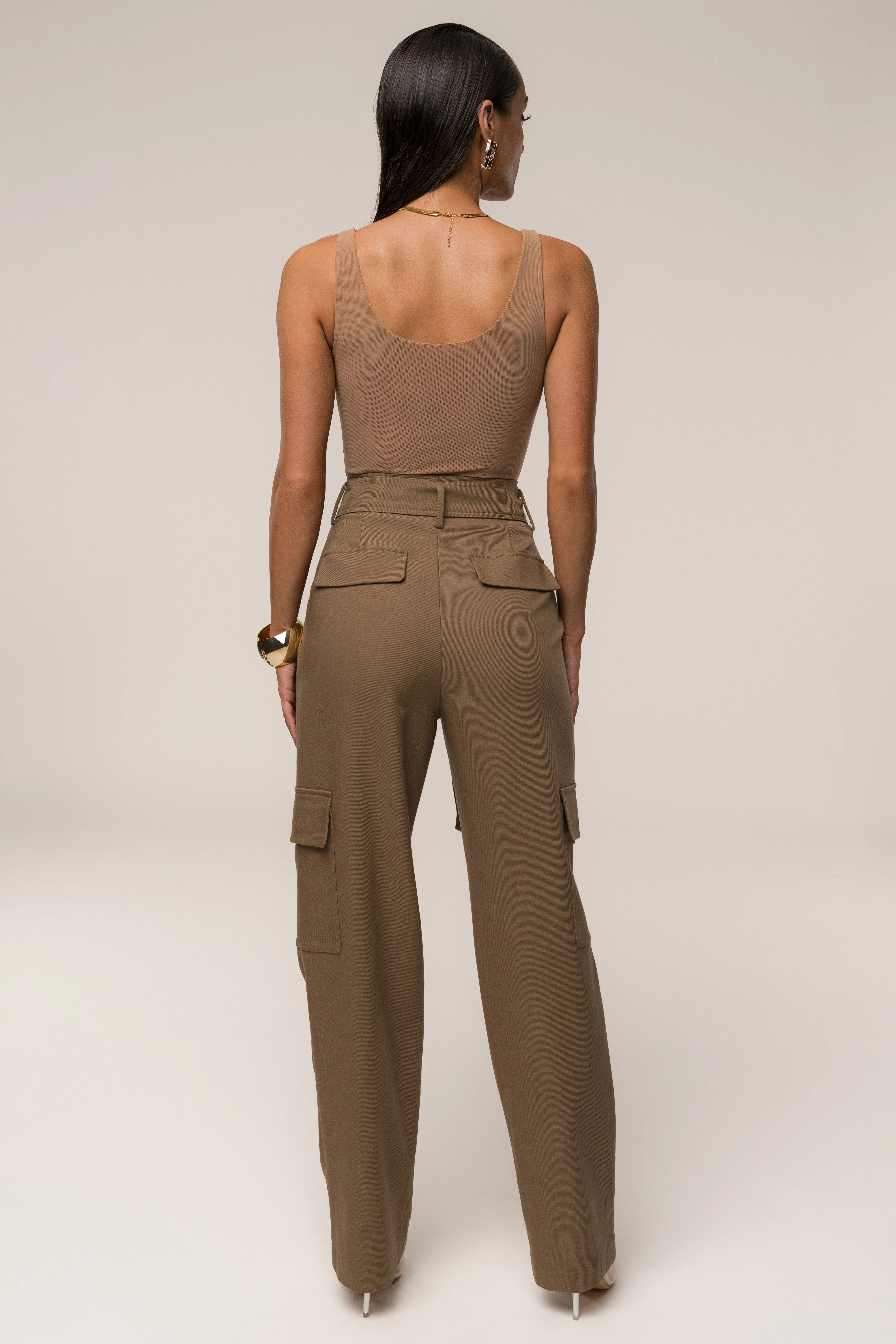 Tan Alexis Belted Cargo Pants - Image 8