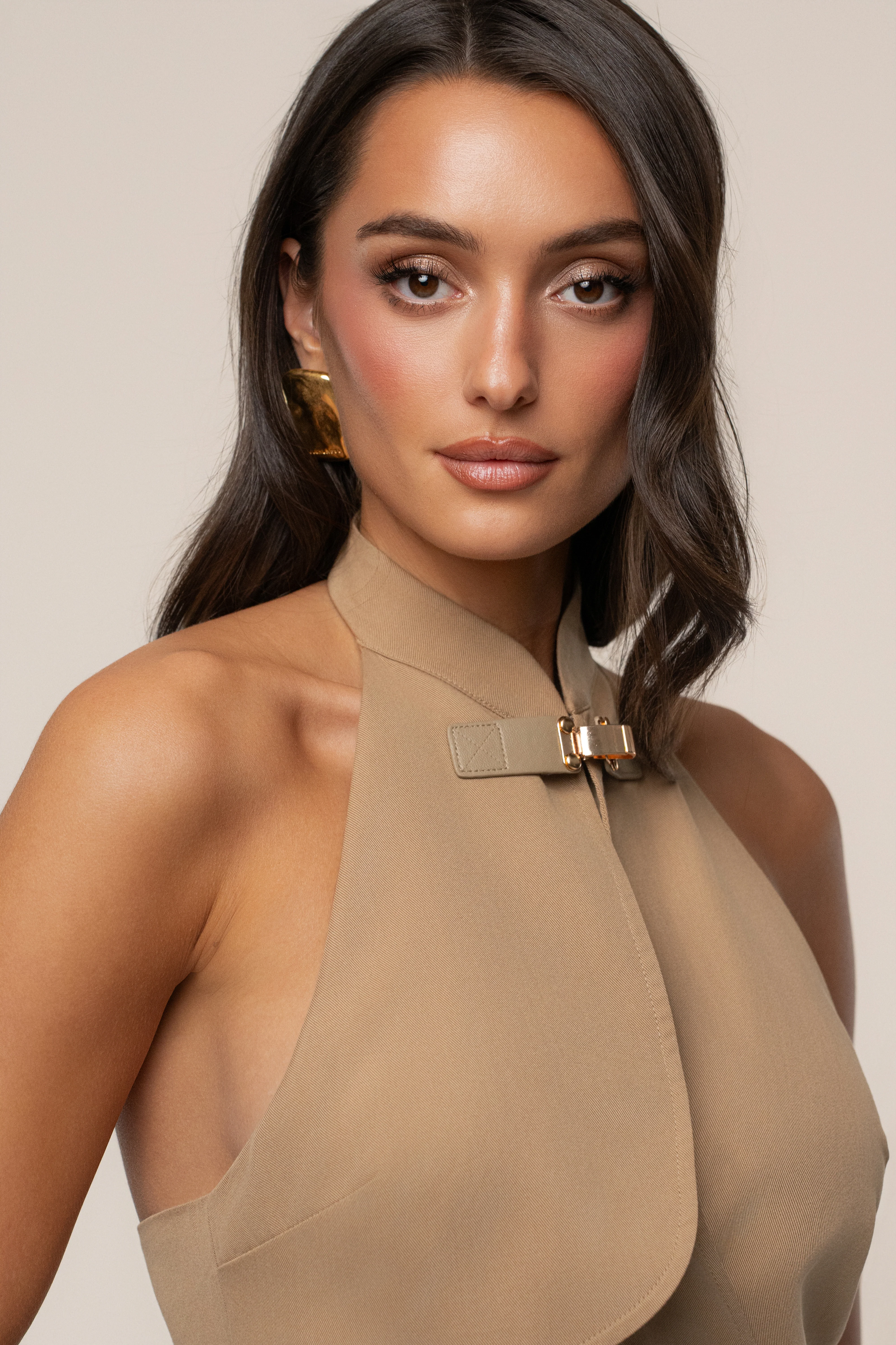 Tan Aria Keyhole Maxi Dress - Image 6