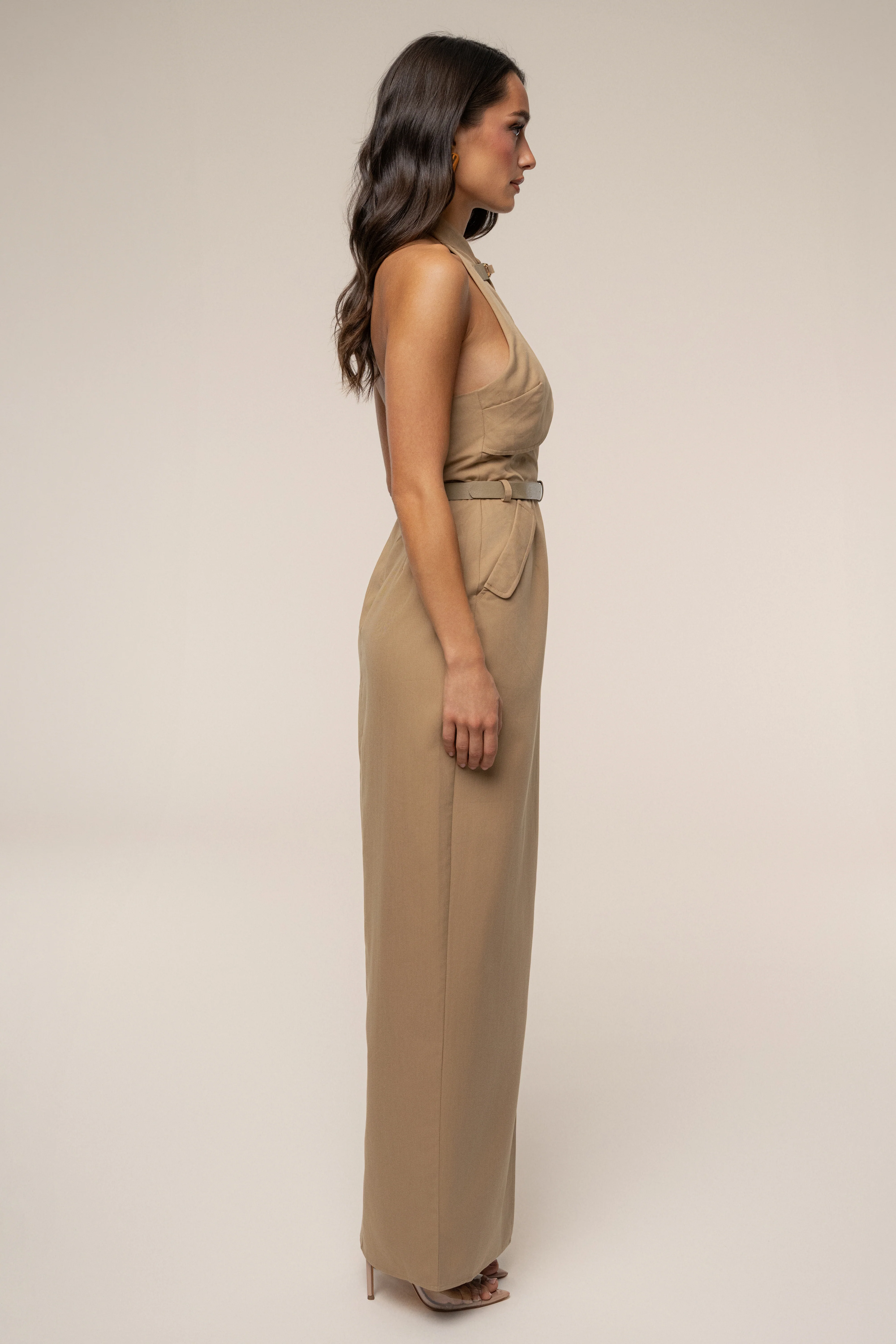 Tan Aria Keyhole Maxi Dress - Image 7